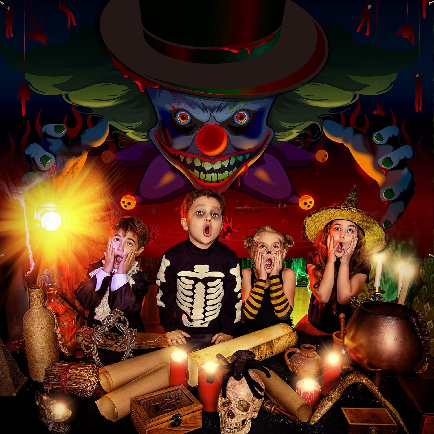 Halloween Party Background with Creepy Clown Design