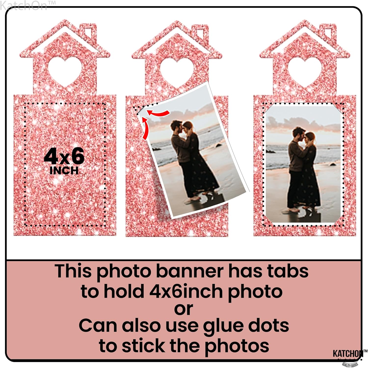 KatchOn Rose Gold Glitter Engagement Banner - 10ft
