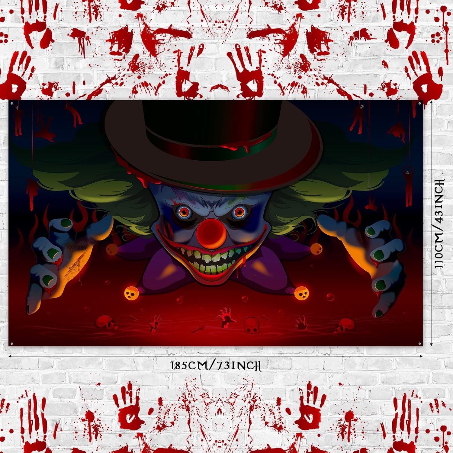 Halloween Party Background with Creepy Clown Design