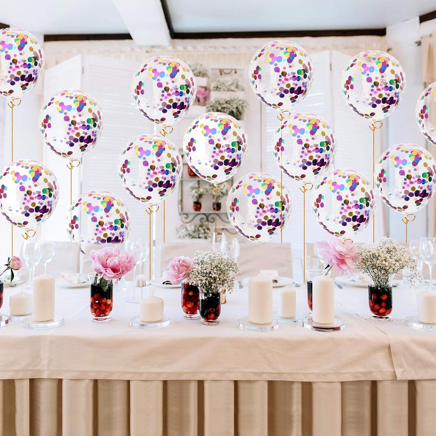 40pcs 12 Inch Transparent Confetti Balloons for Parties