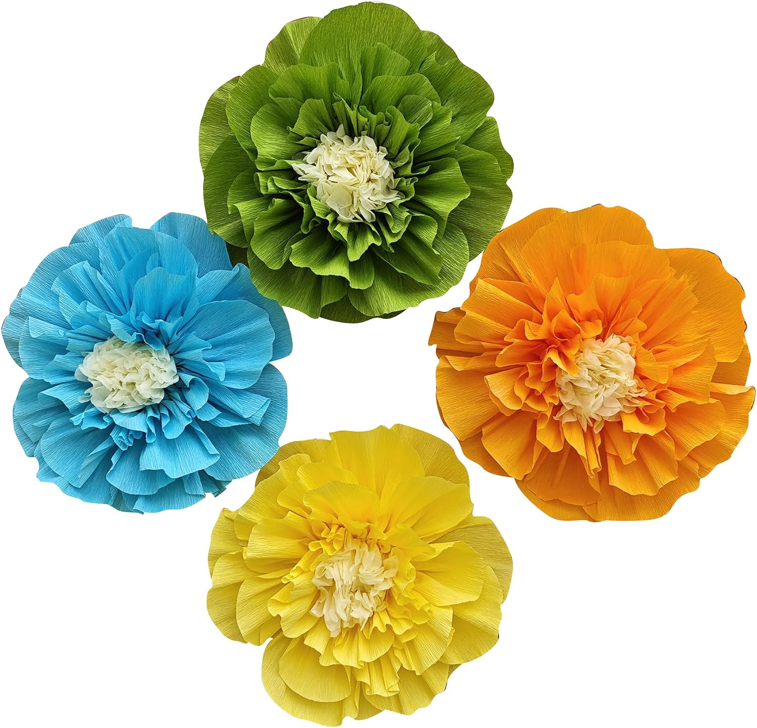 Mybbshower Crepe Paper Flowers Pack of 9