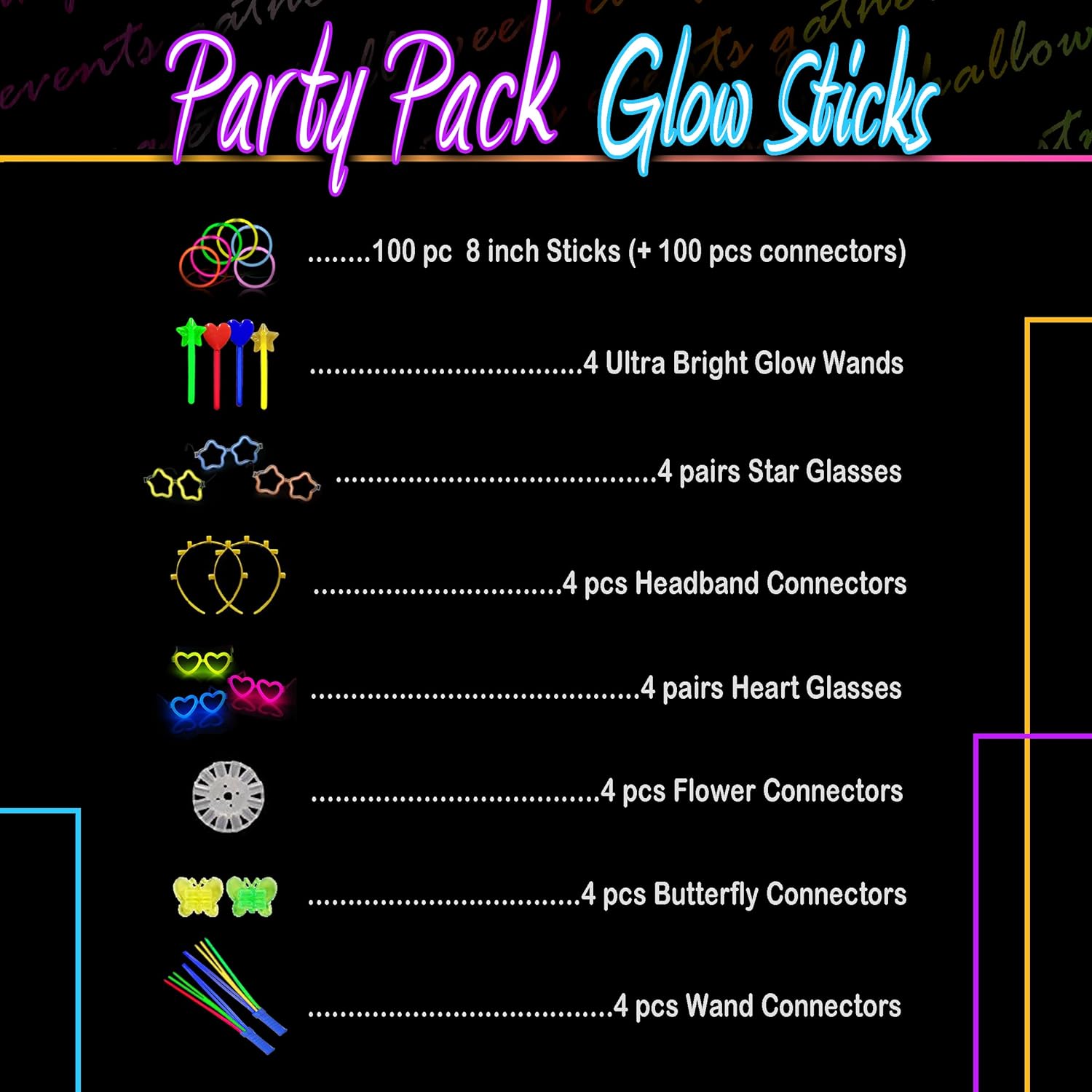 248 PCS Glow Sticks Party Pack with Connectors