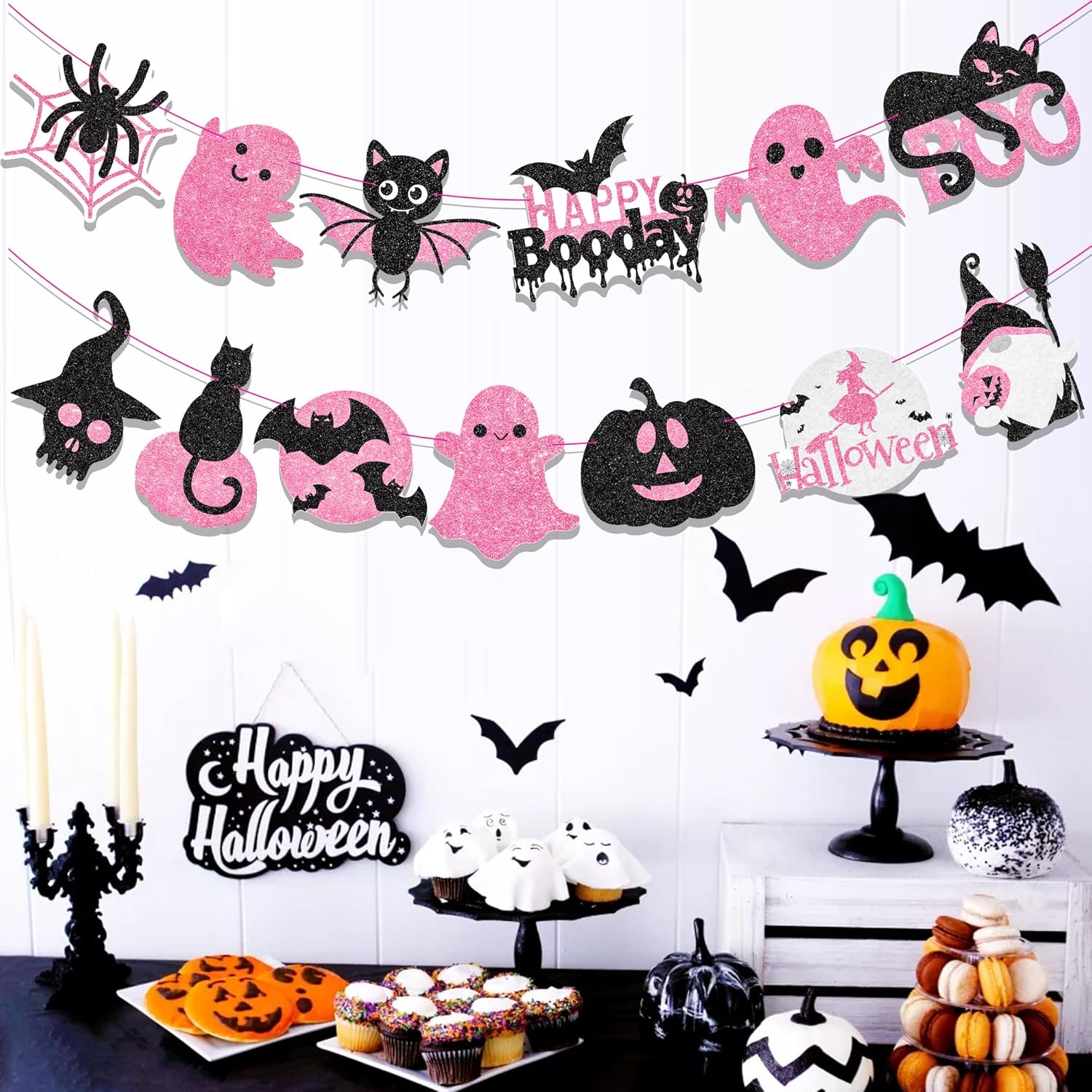 Halloween Boo Birthday Decor 2PCS Ghost Theme Banners