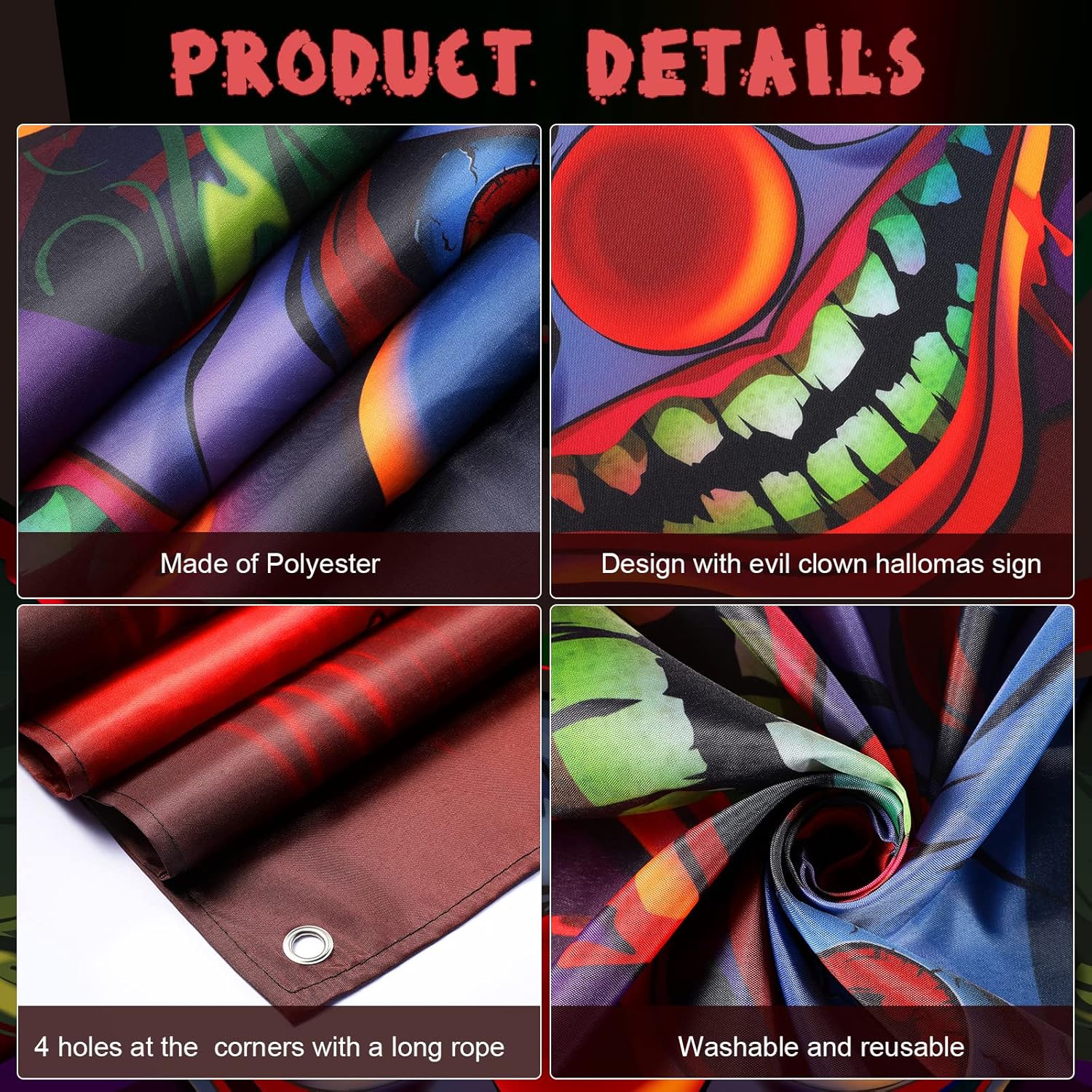 Halloween Party Background with Creepy Clown Design