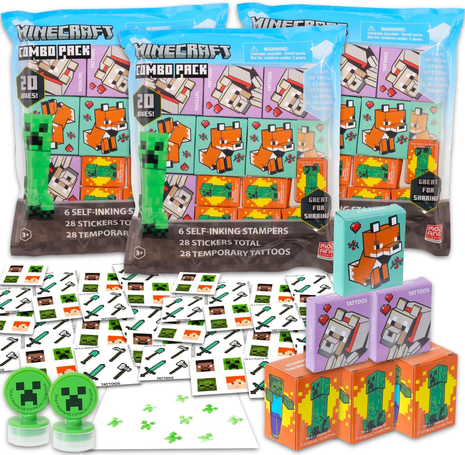 Minecraft Party Favors Bulk Set 60 Piece