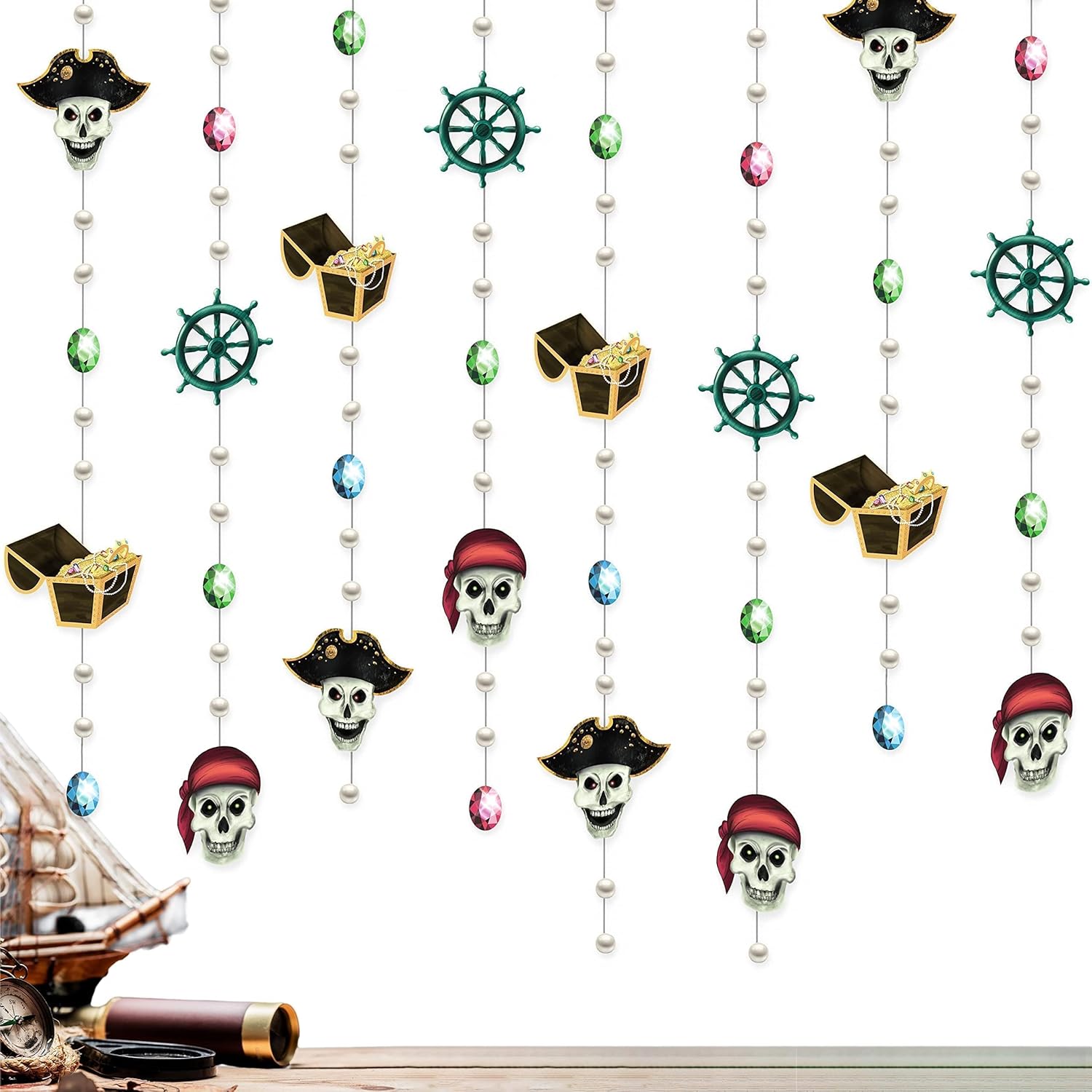 Cheerland Pirate Garland Decor 4pcs 31ft Streamer