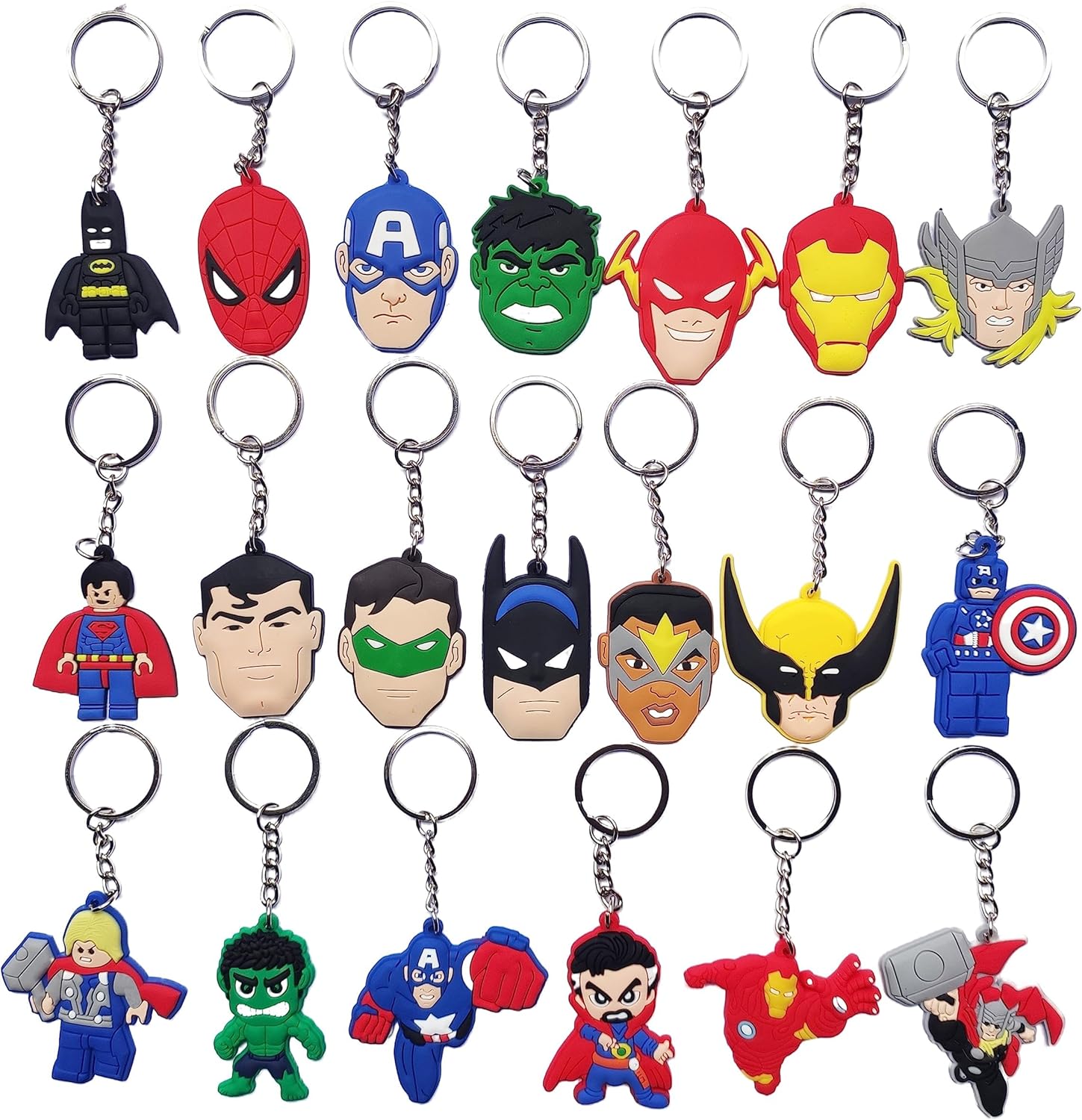 20 Kids Party Favors Key Chains with Fillers