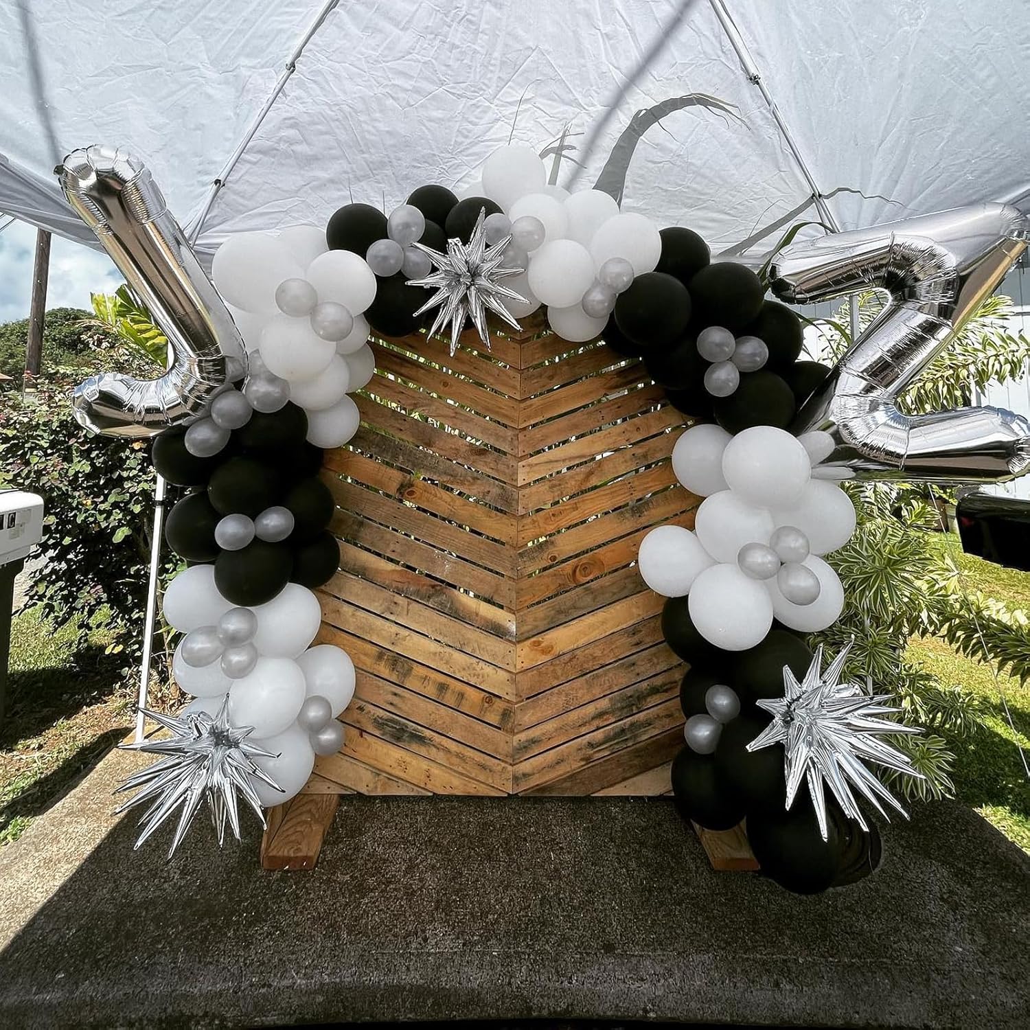 Black and Silver Balloons 60pcs 12 Inch Party Decorations