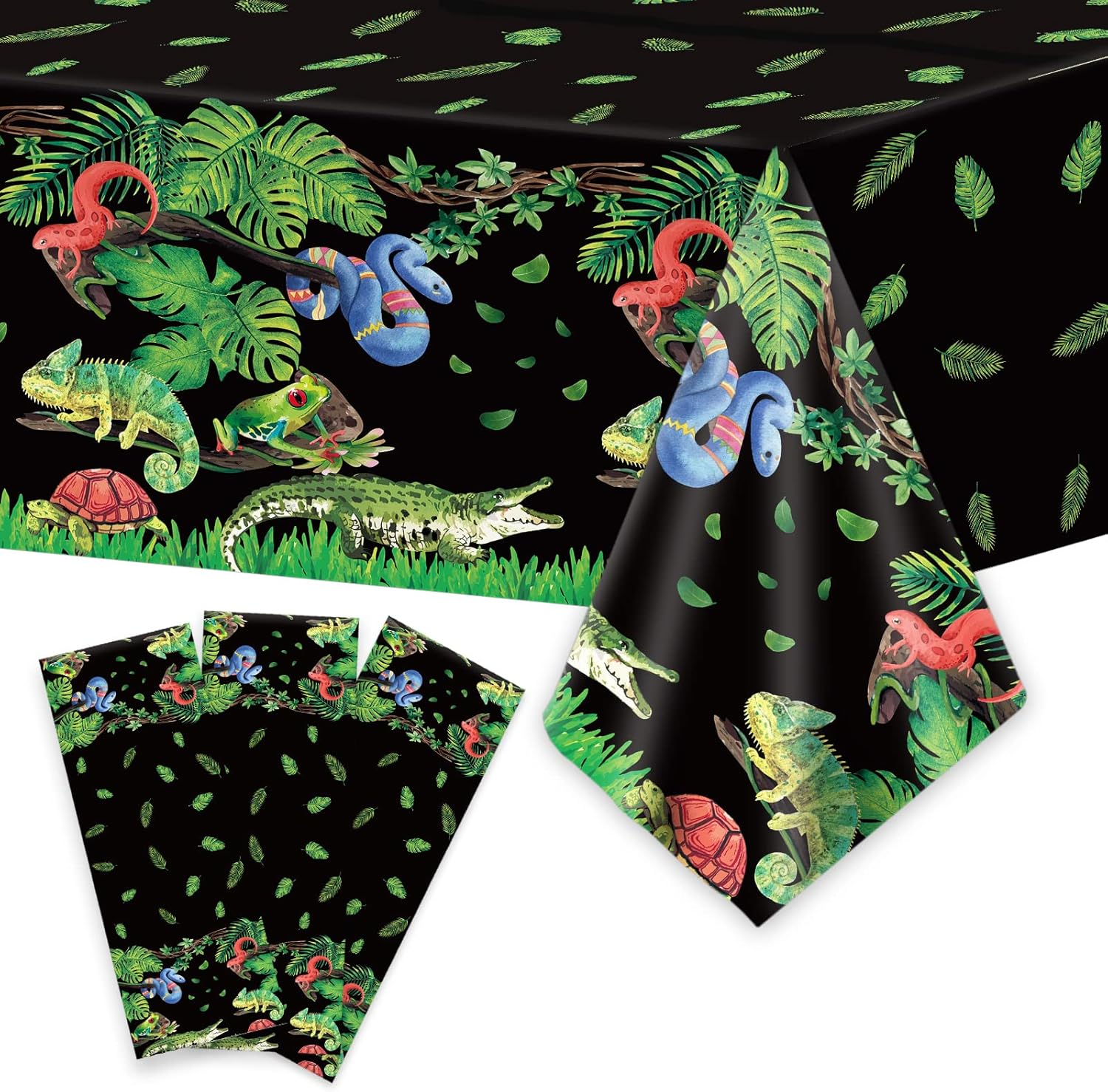 3pcs Reptile Tablecloth for Summer Parties