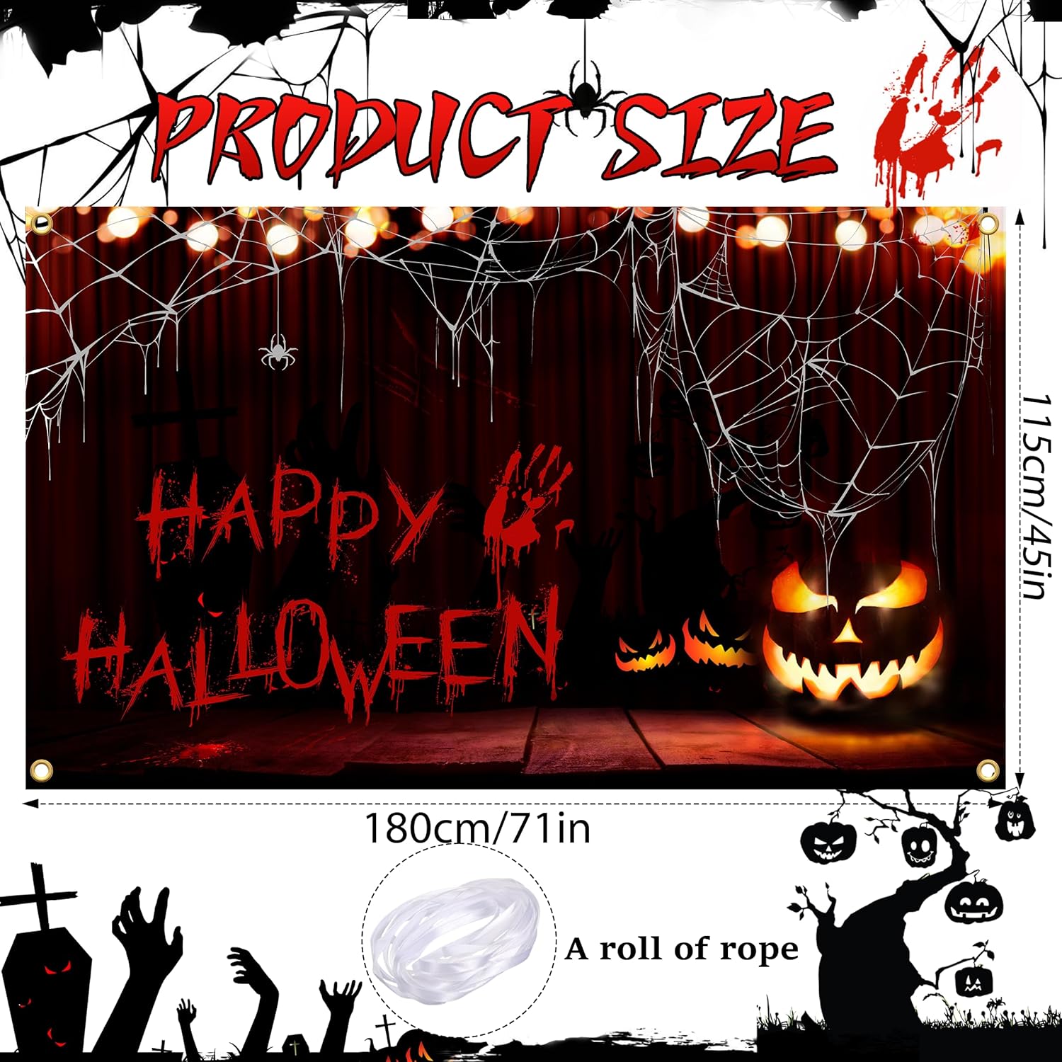 Happy Halloween Banner for Wall Decorations