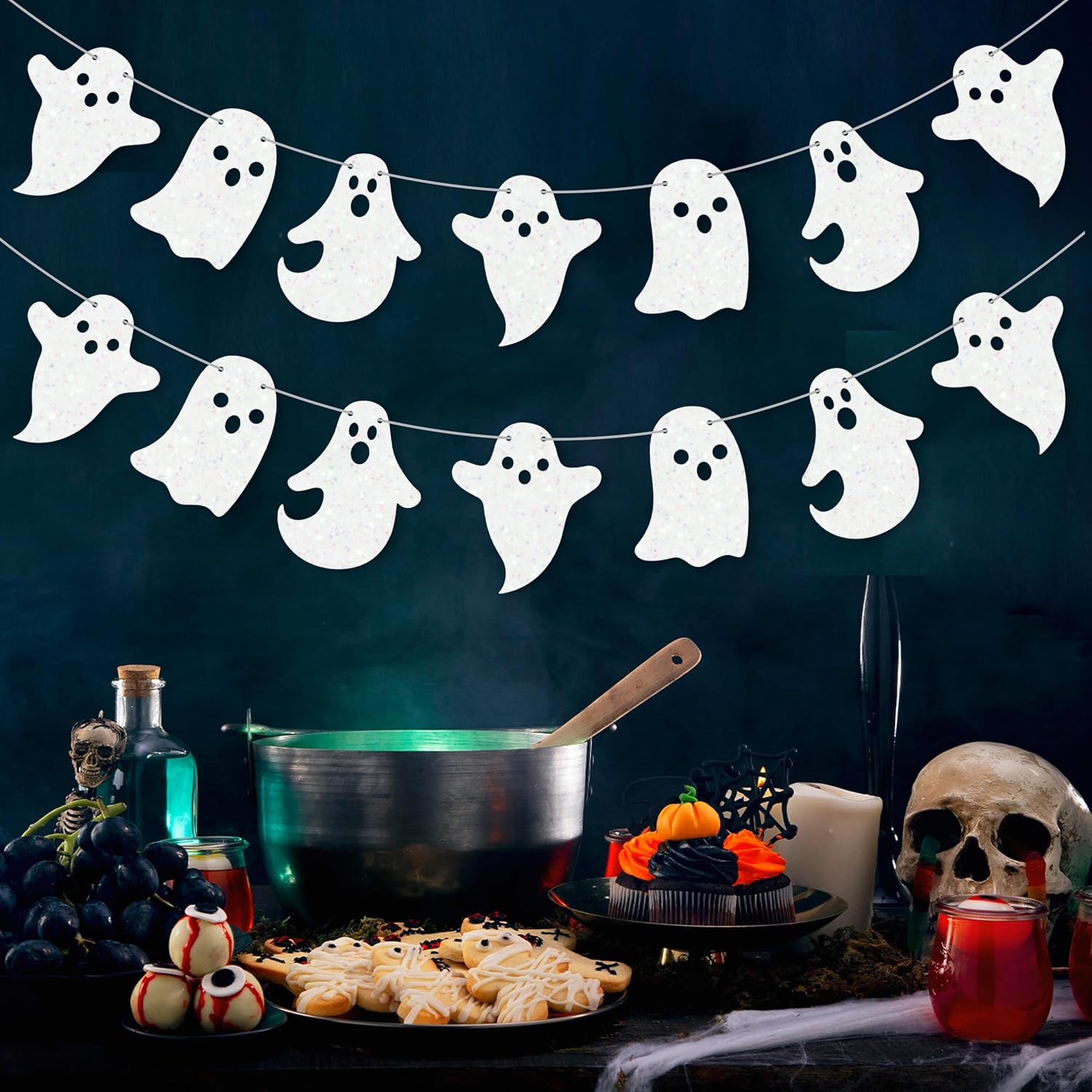 2pcs Halloween Ghost Banners for Haunted House Decor