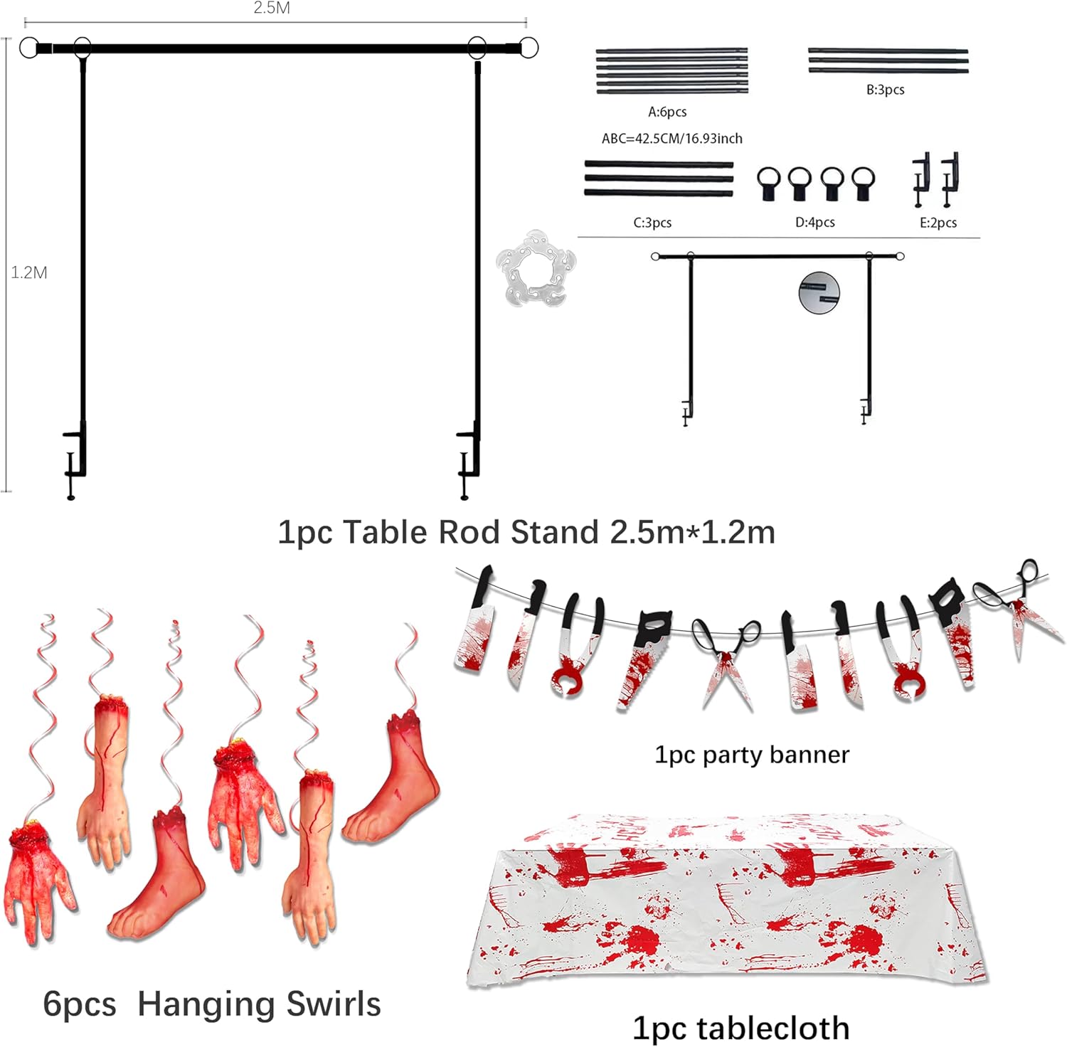 Halloween Party Decorations with Adjustable Balloon Stand