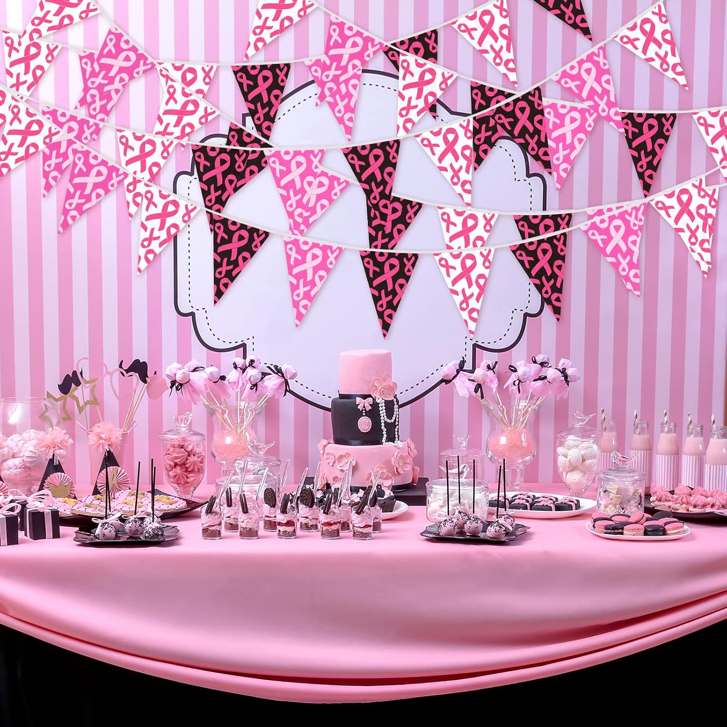 49 Ft Breast Cancer Awareness Pennant Banner Set