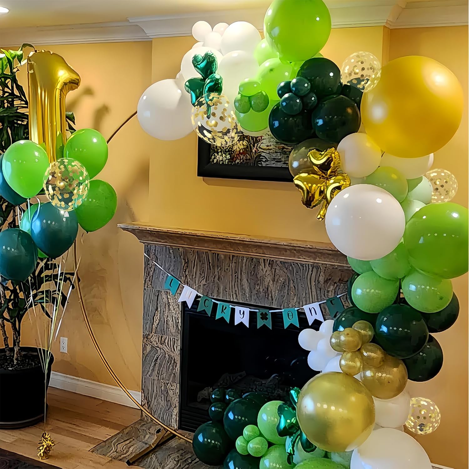 Green and Gold Balloons 60PCS 12 Inches Party Decor