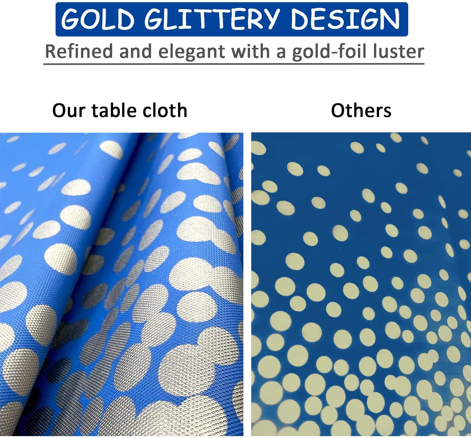 Navy Blue Tablecloths 2 Pcs - Glittery Graduation Party Cover