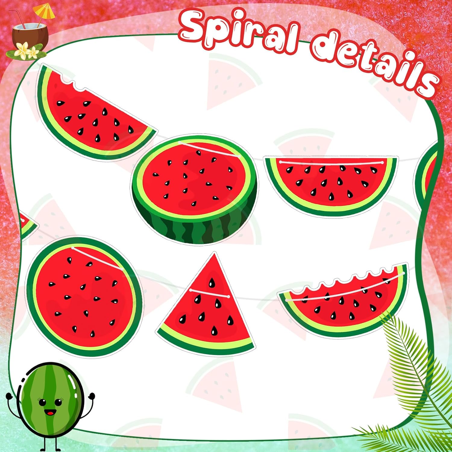 8 Pcs Watermelon Birthday Banner Decorations