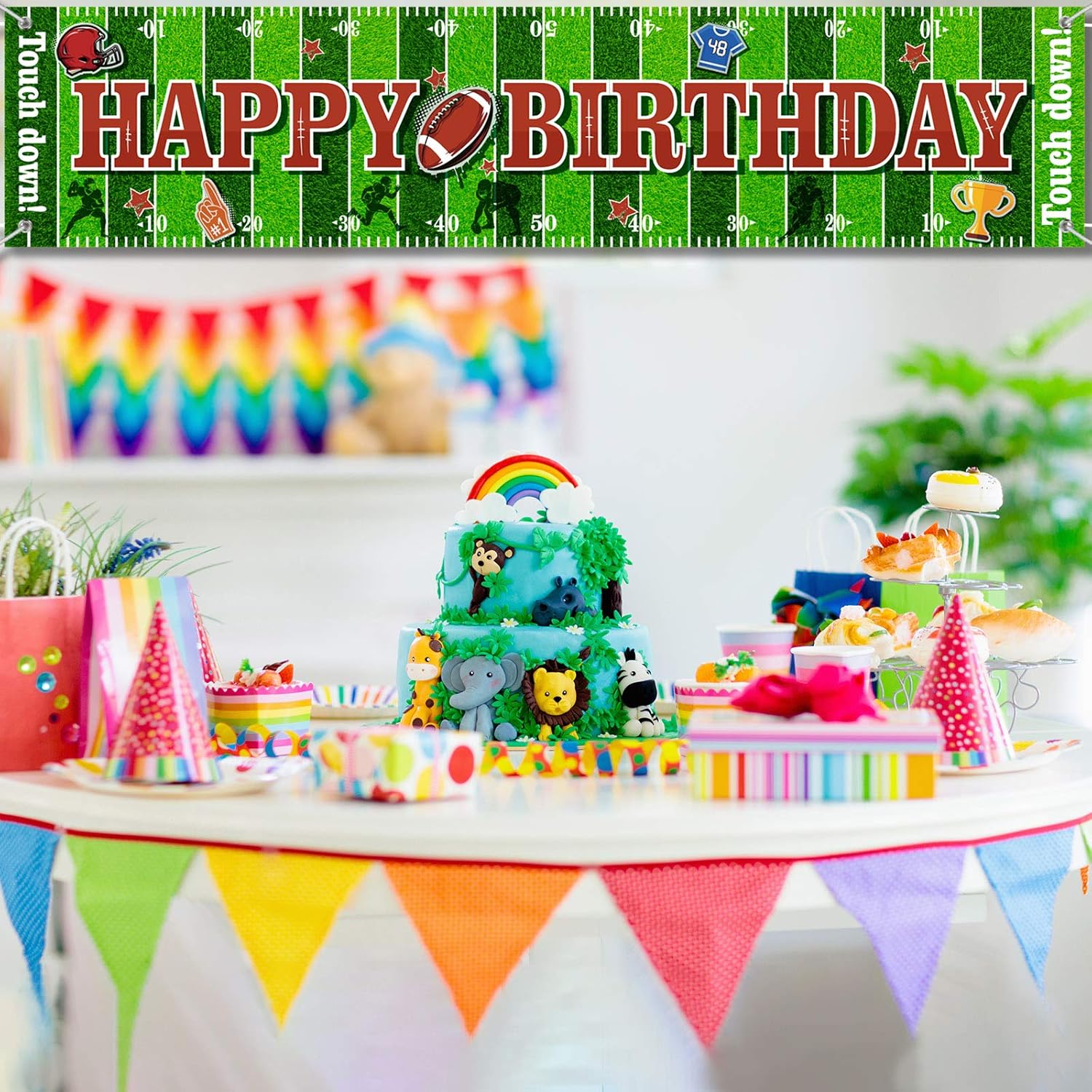 Tatuo Football Themed Birthday Party Decor Banner