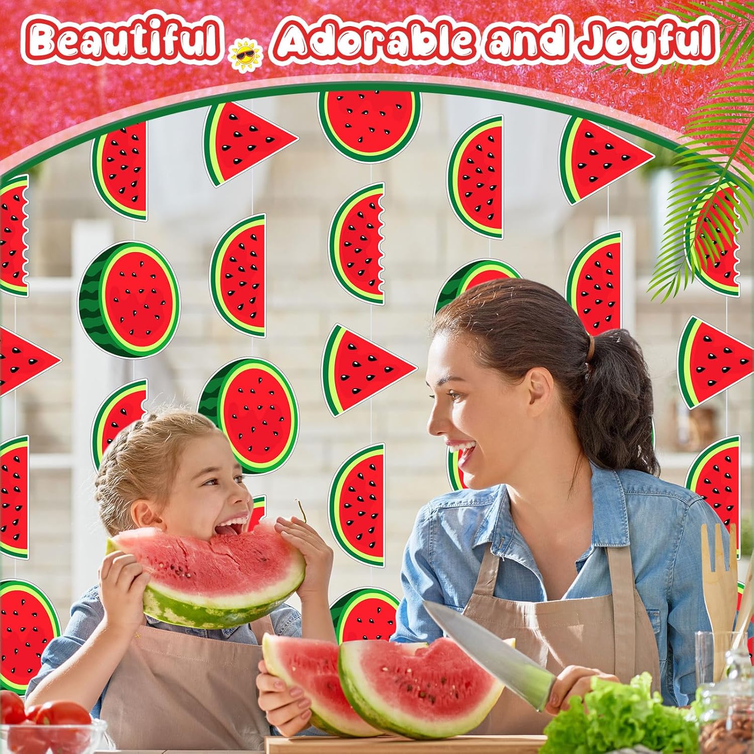 8 Pcs Watermelon Birthday Banner Decorations