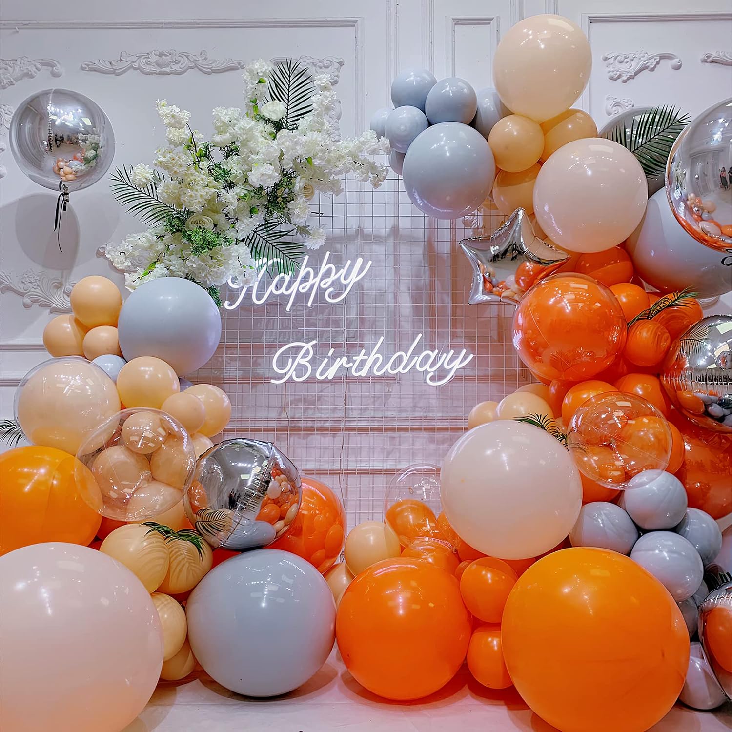 FOTIOMRG 110pcs Orange Balloon Garland Kit