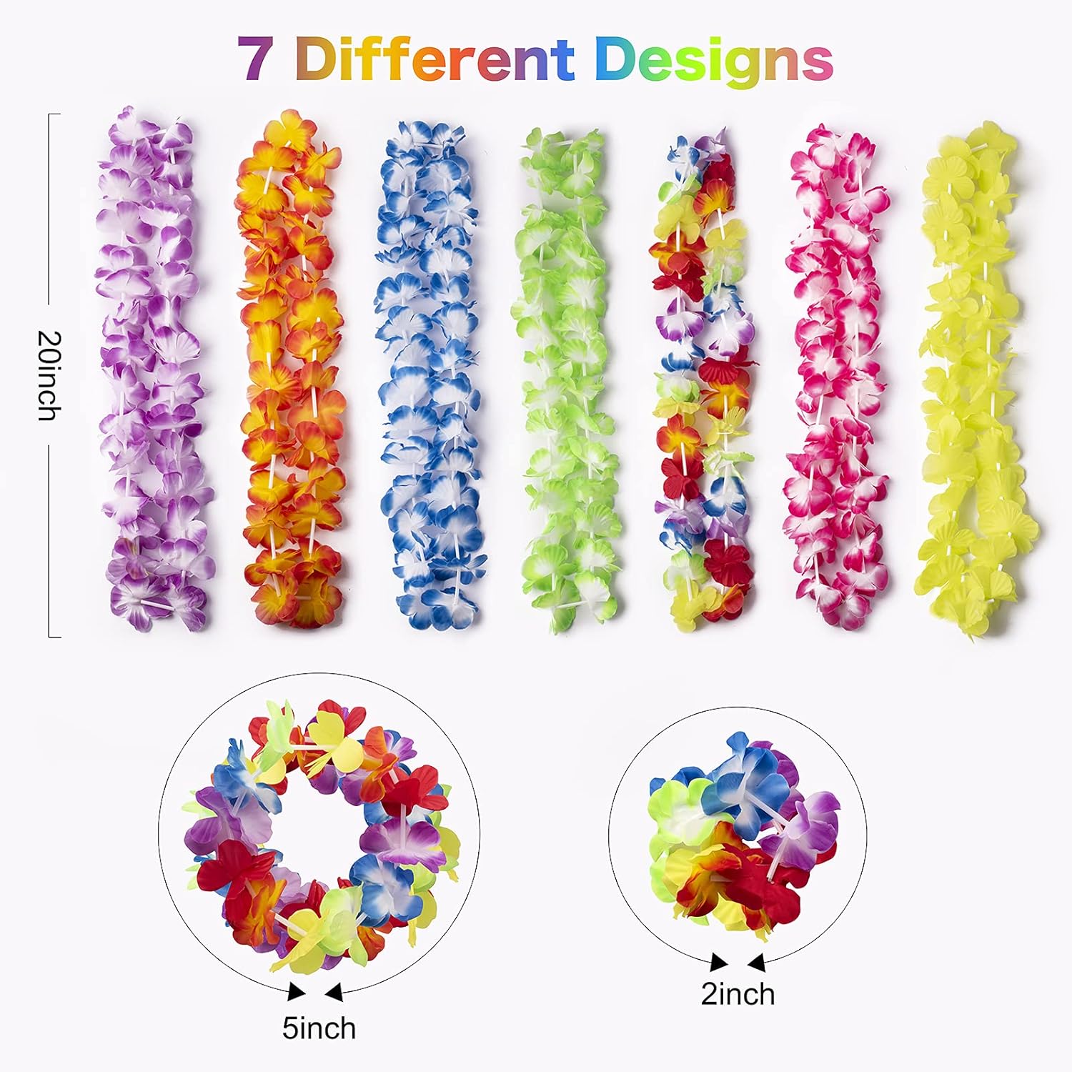 HongyiTime 56 Piece Hawaiian Lei Set