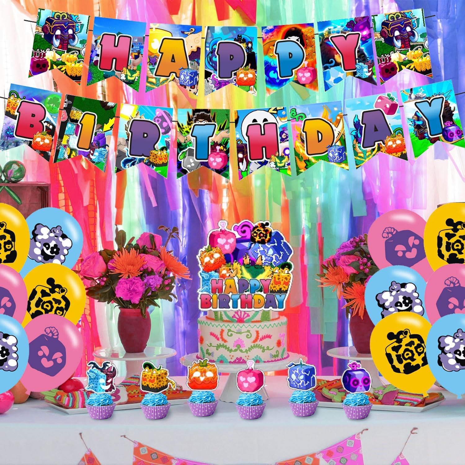 Blox Fruits Party Decorations Set
