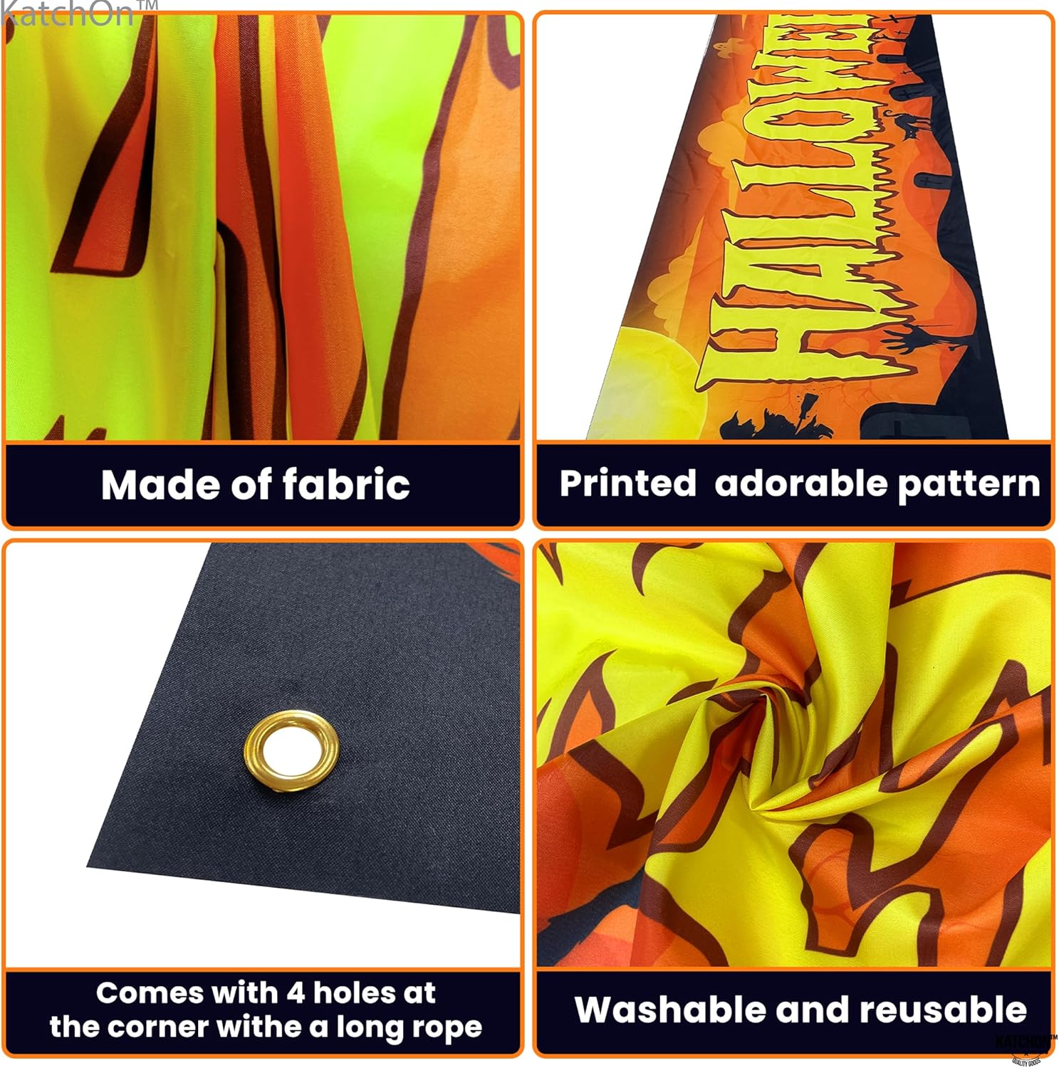 Katchon Happy Halloween Banners 120x20 Inch Outdoor
