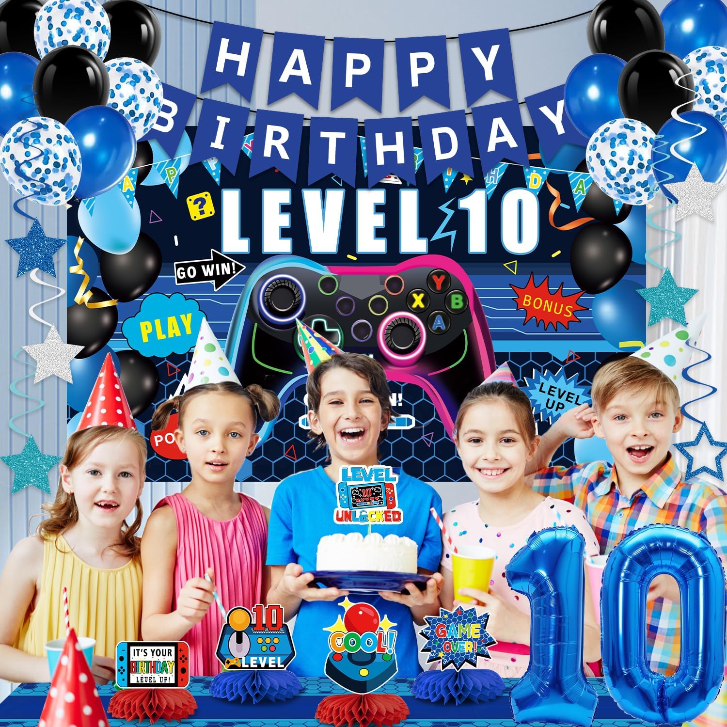 10th Birthday Gaming Decor Kit for Boys