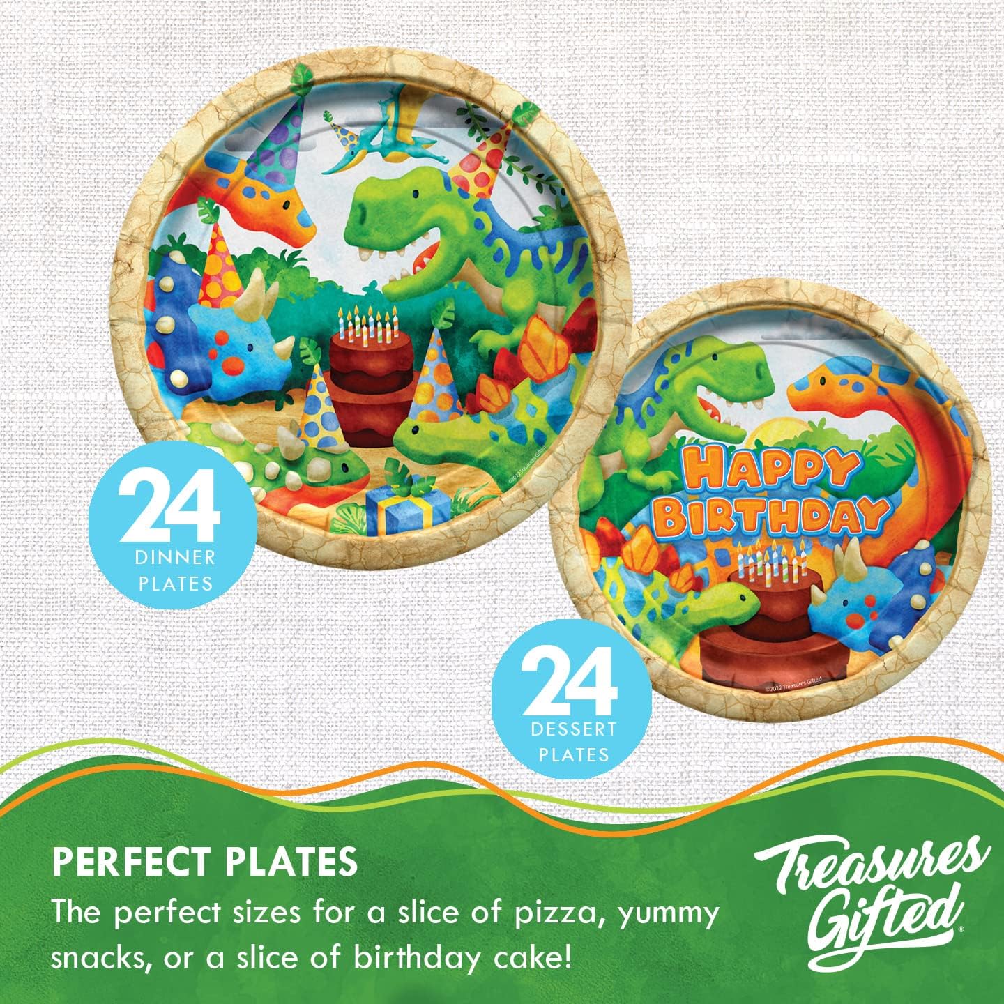Treasures Gifted Dinosaur Party Decorations Set for 24 Guests