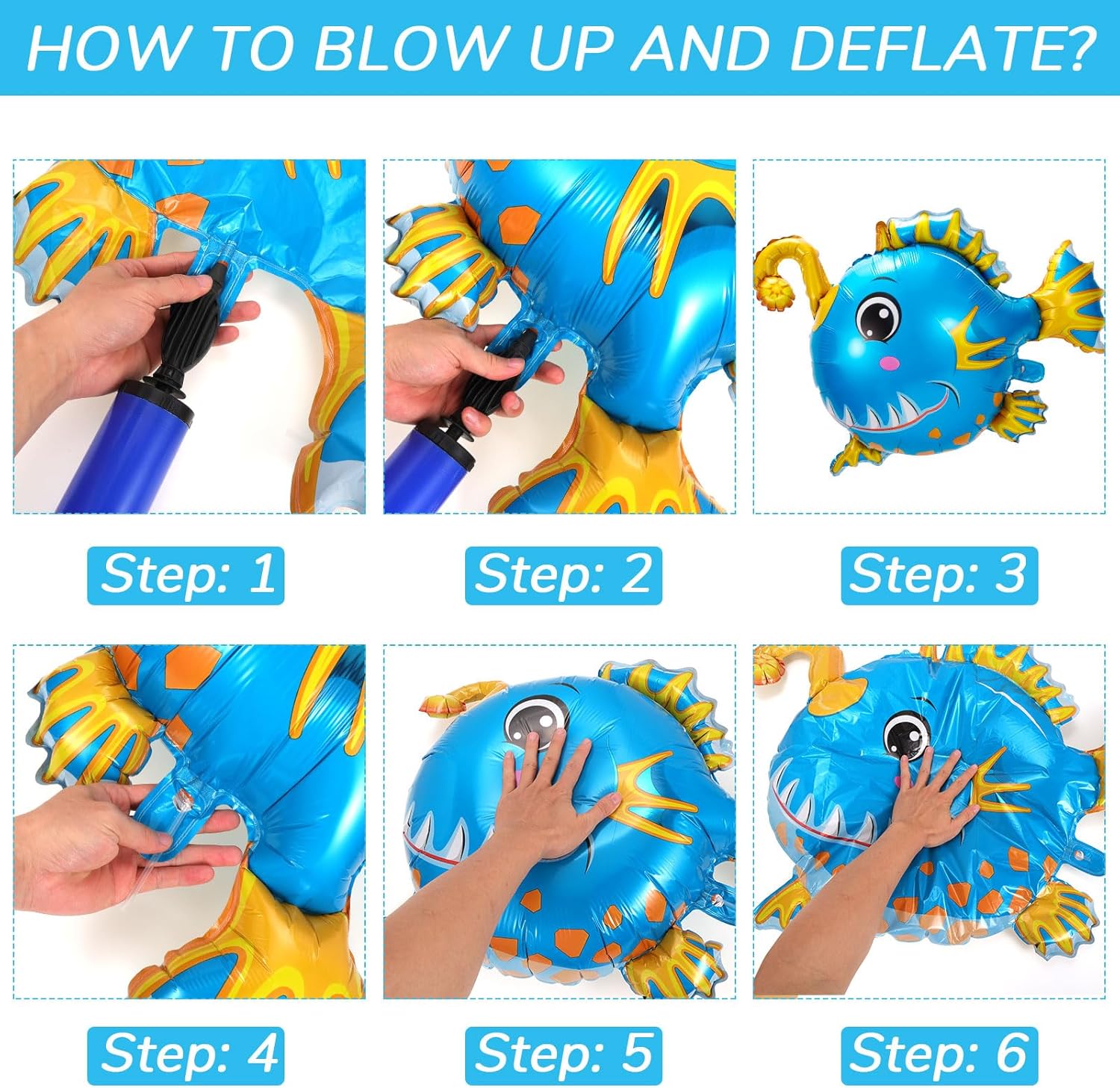 PHOGARY Fish Balloons for 1st Birthday Decorations