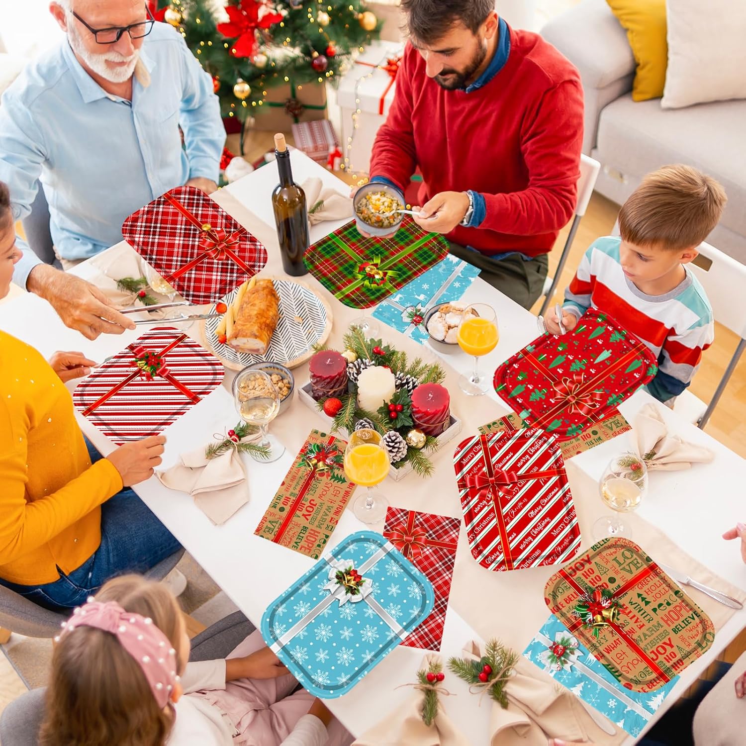 Juweked 60 Pc Christmas Paper Plates Napkins Set