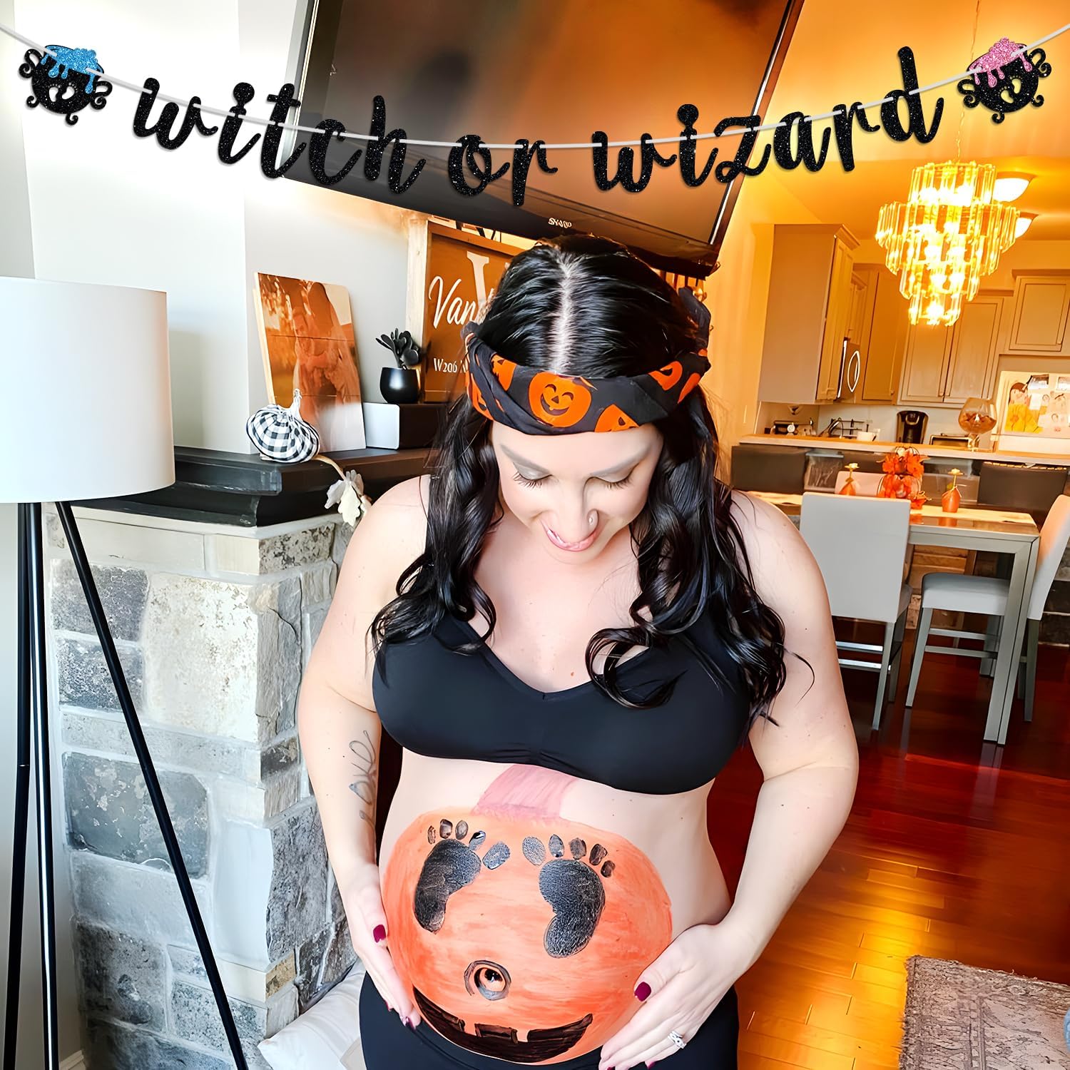 Witch or Wizard Banner Halloween Baby Shower Decor