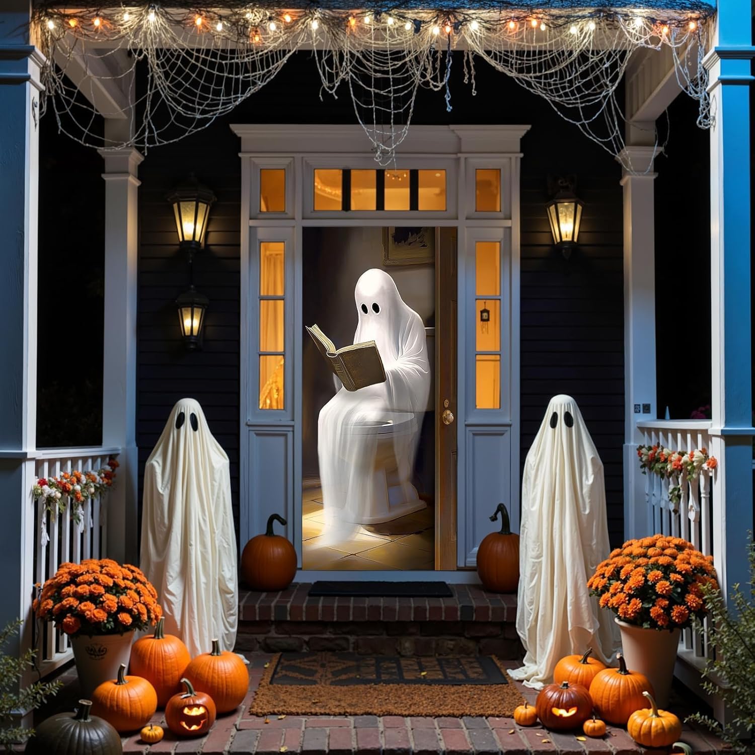 Bunny Chorus Halloween Door Cover 35x78 Inch
