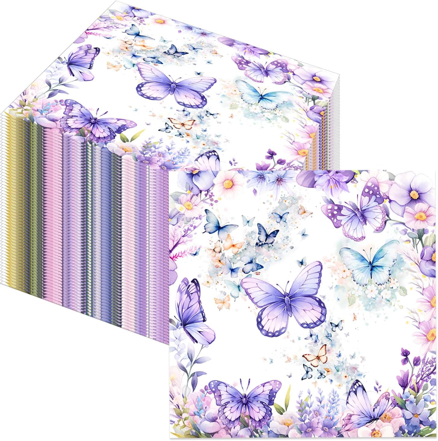 Vetwo Butterfly Birthday Party Paper Napkins 60pcs