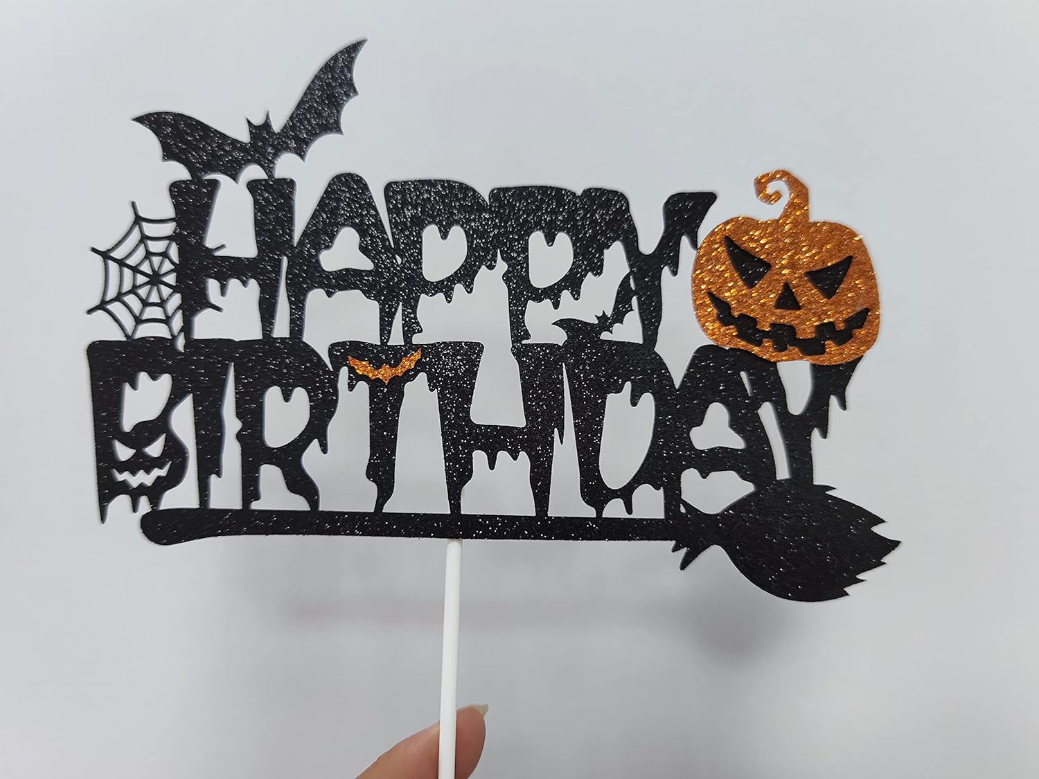 Halloween Happy Birthday Banner with Witch Design