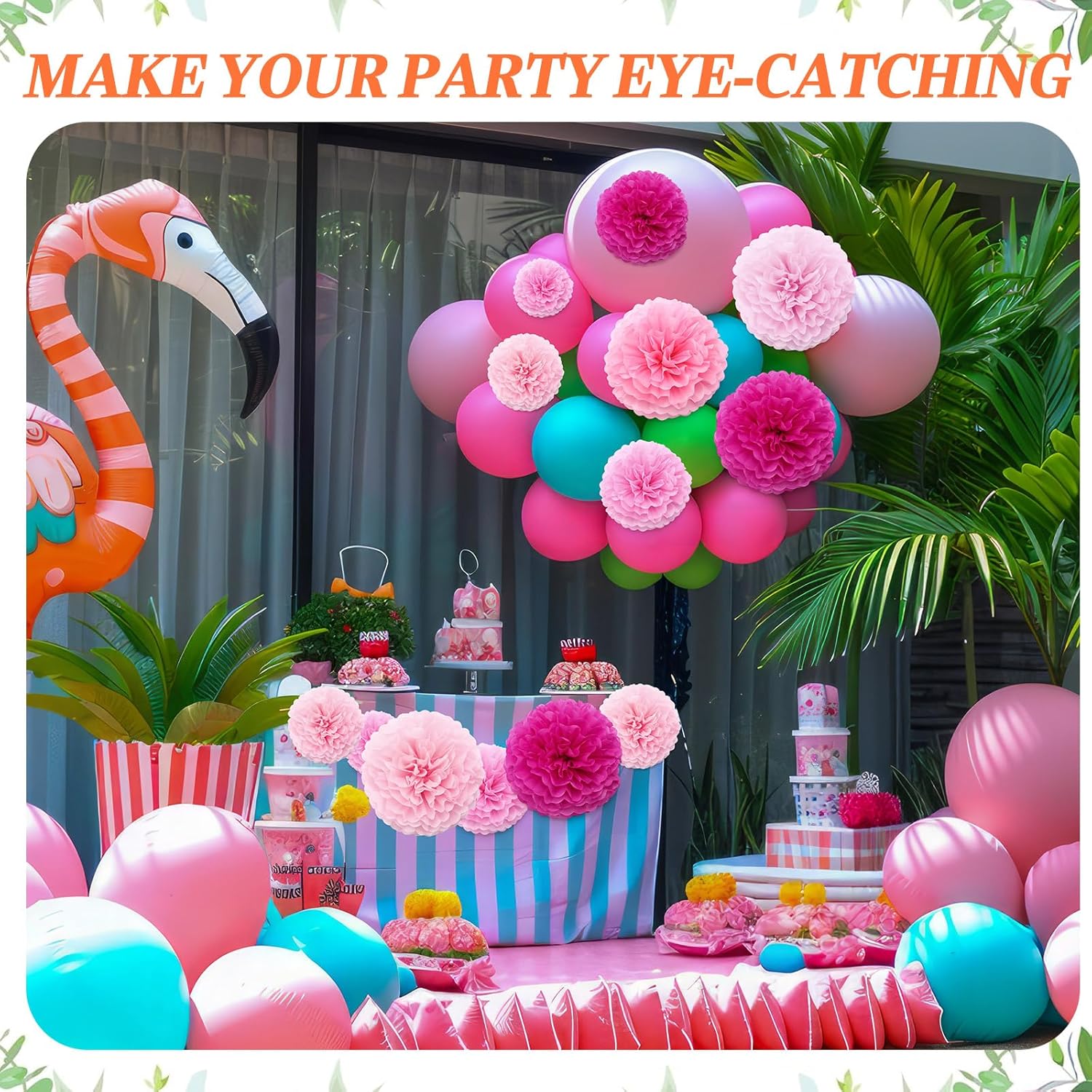 Skyygemm 72 Pcs Tissue Paper Pom Poms Decorations 1