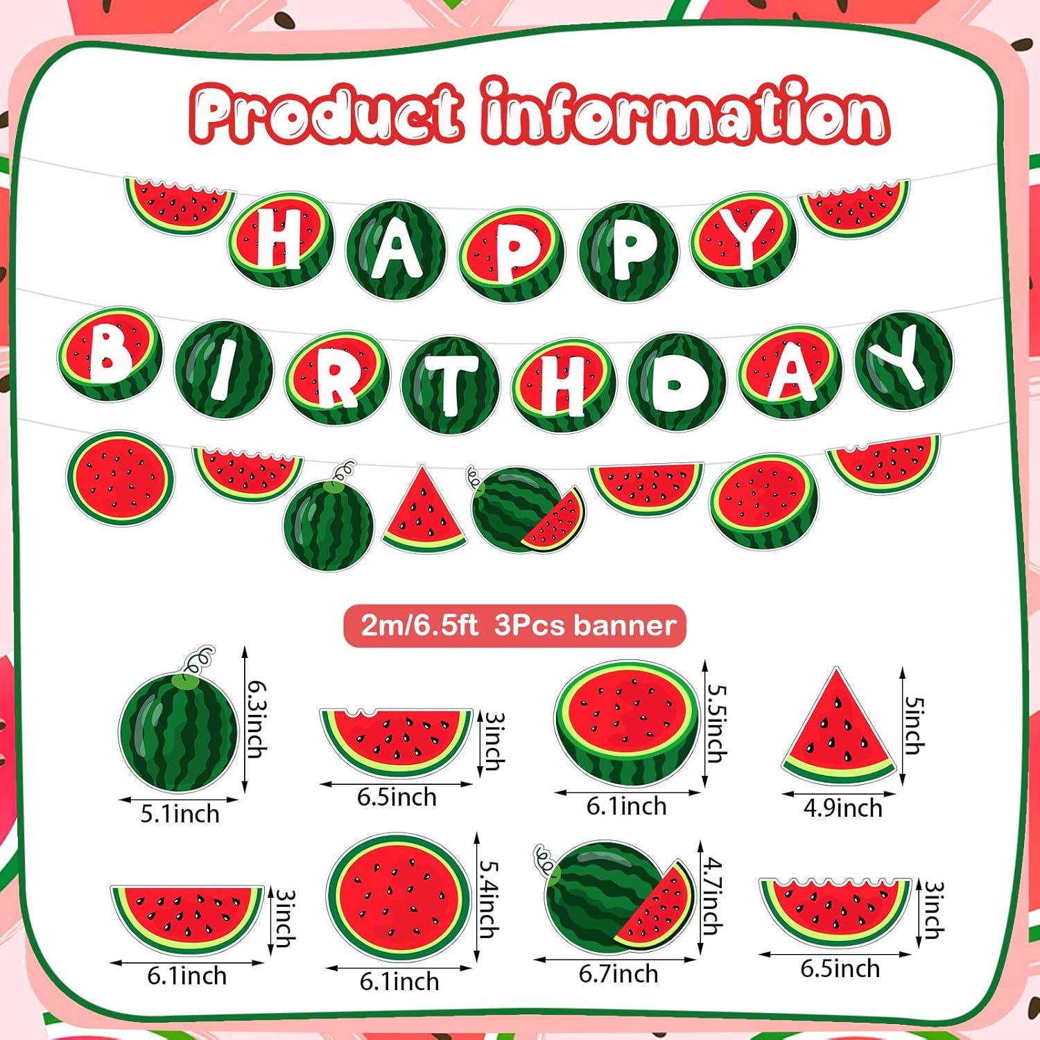 MotiMind Watermelon Birthday Banner Set