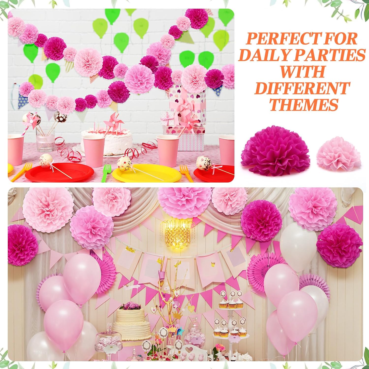 Skyygemm 72 Pcs Tissue Paper Pom Poms Decorations 1