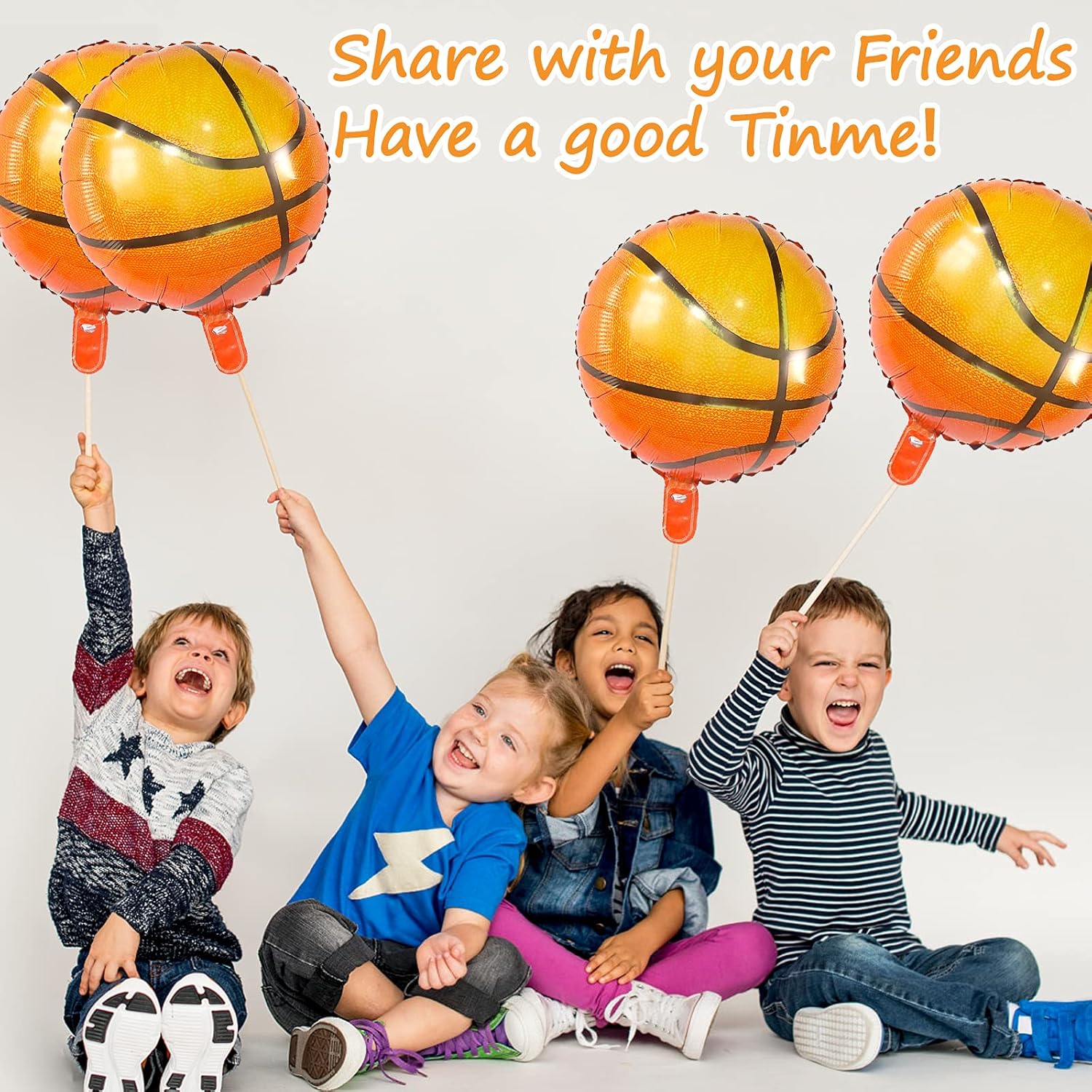 18 Inch Basketball Balloons with Double Sided Dots 10 PCS