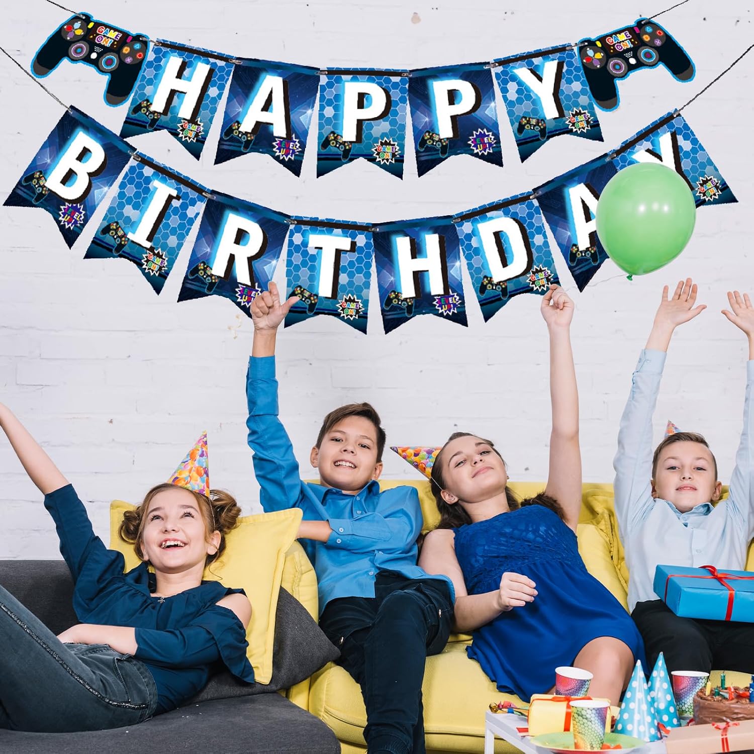 MEETINGU Game Birthday Banner for Video Game Party Decorations