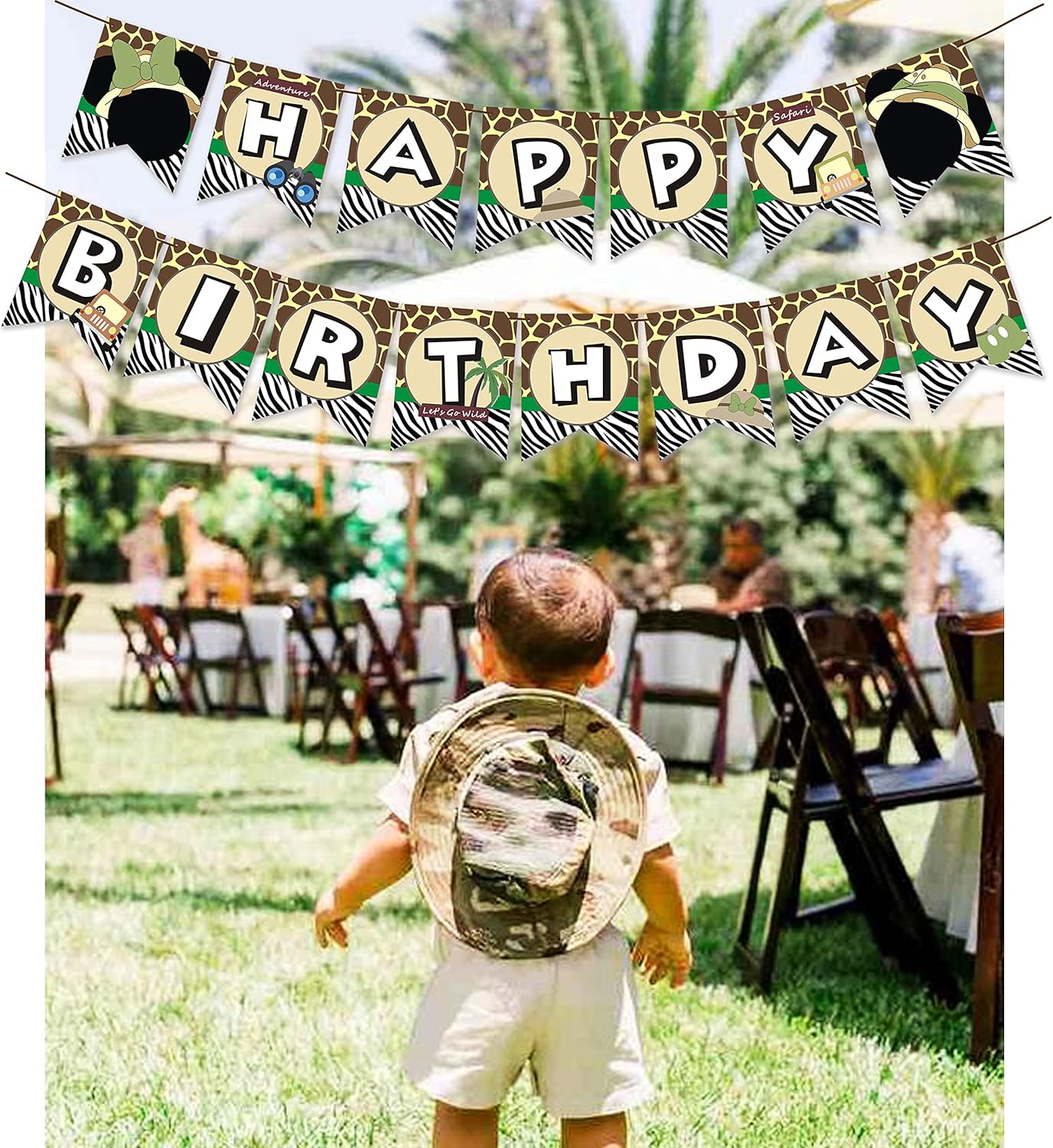Mouse Safari Birthday Party Banner Set - Pre Strung