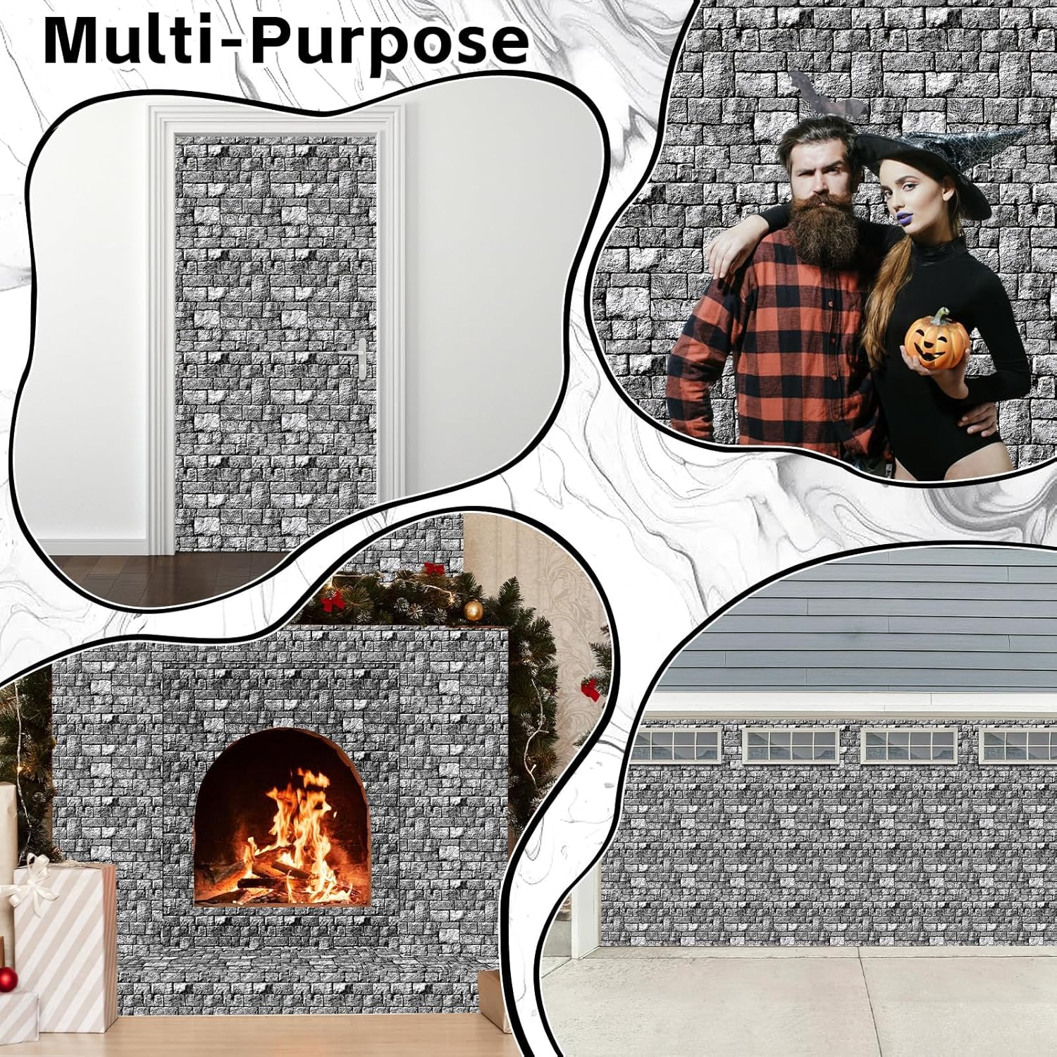 100FT x 51 Inch Medieval Themed Stone Wall Tablecloth Roll