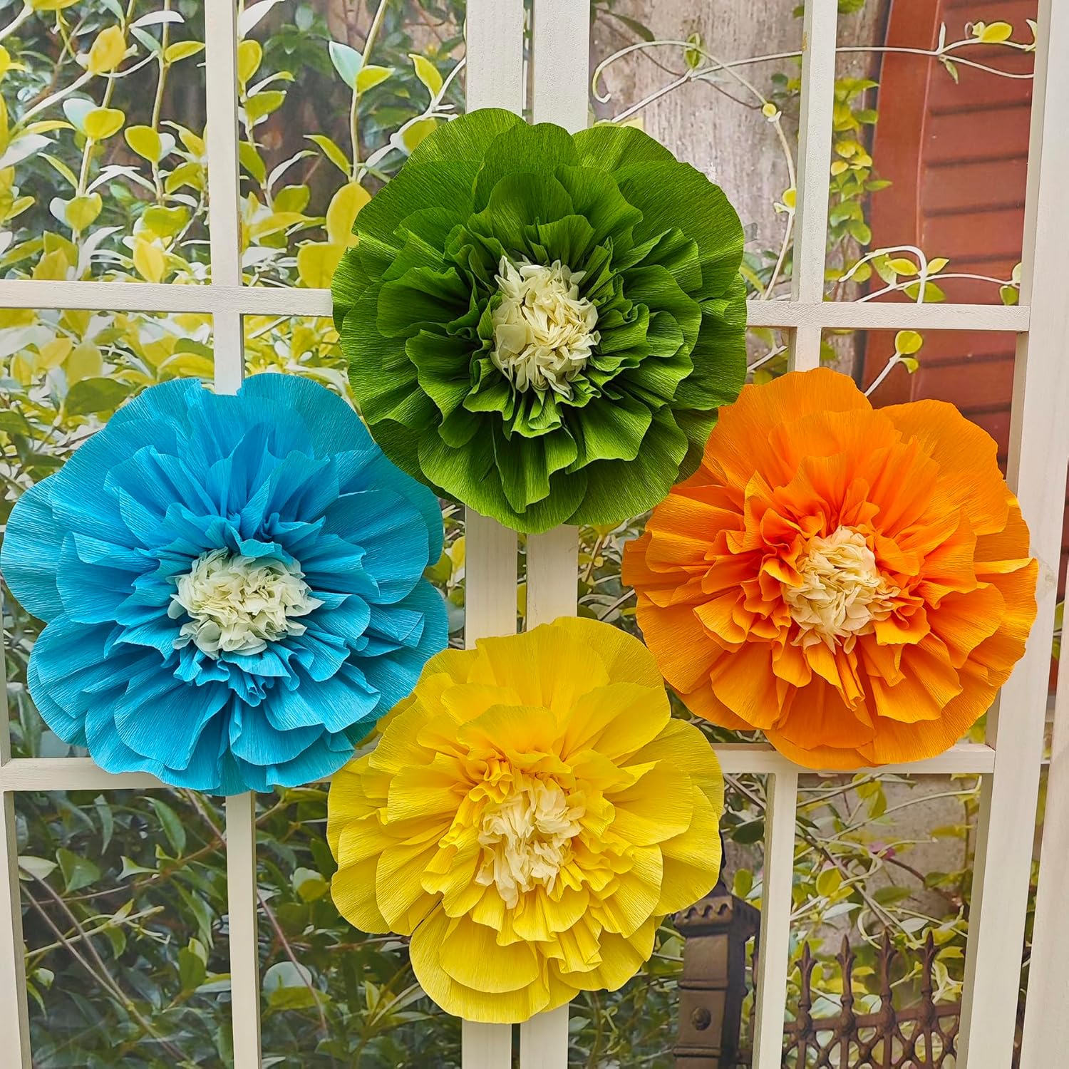 Mybbshower Crepe Paper Flowers Pack of 9