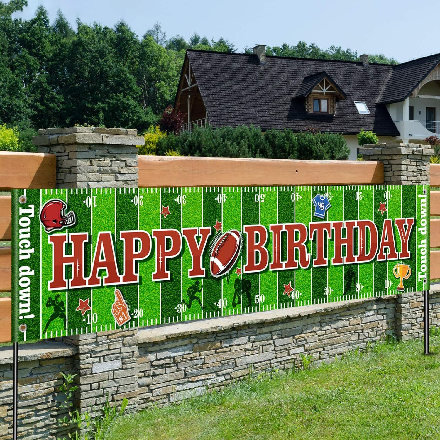 Tatuo Football Themed Birthday Party Decor Banner