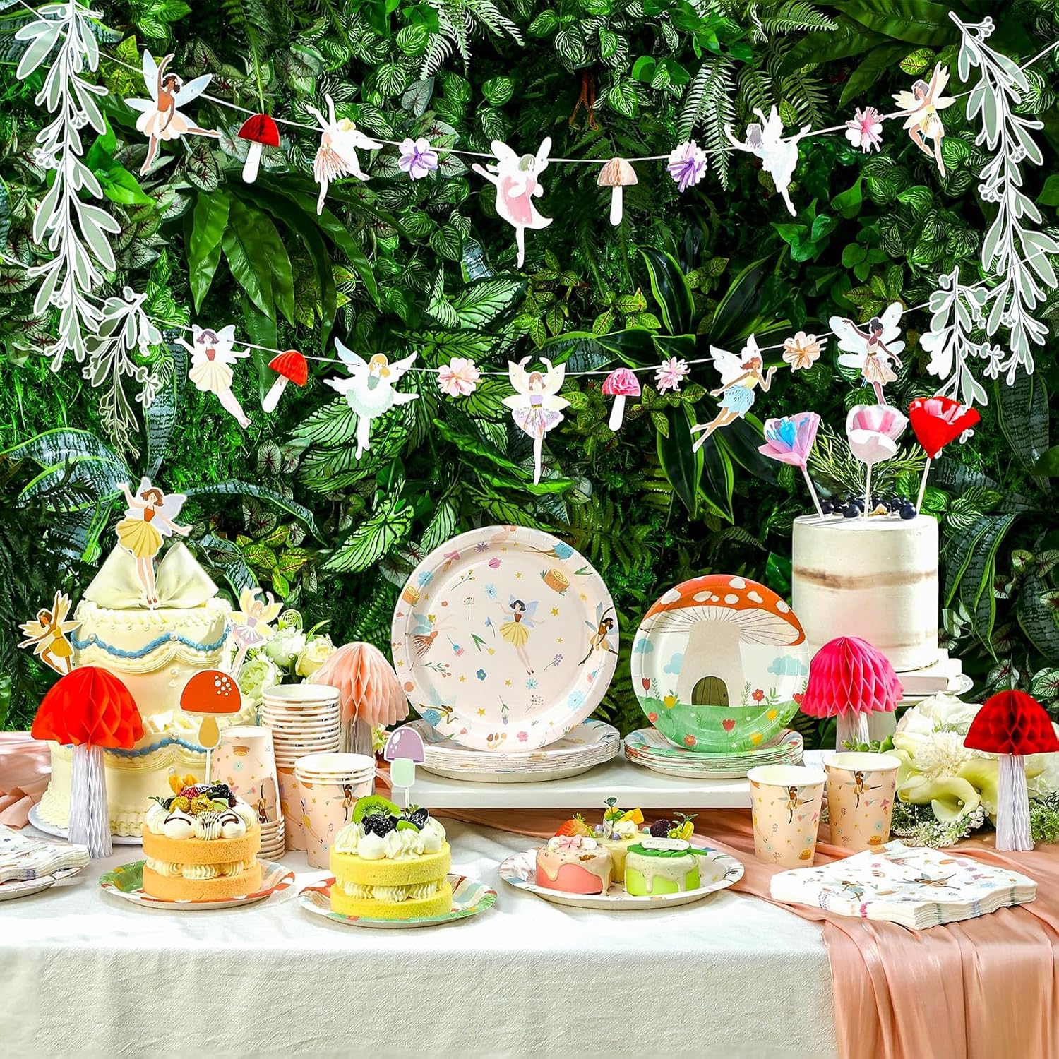 Honeydak Fairy Party Decor 132 Pcs Set