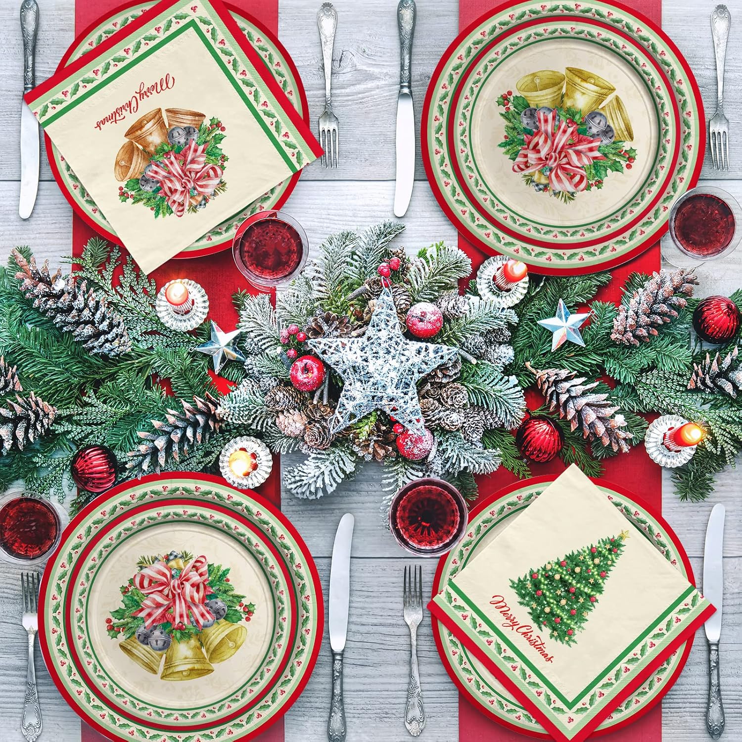 Christmas Tree Dinnerware Set for 50 Guests