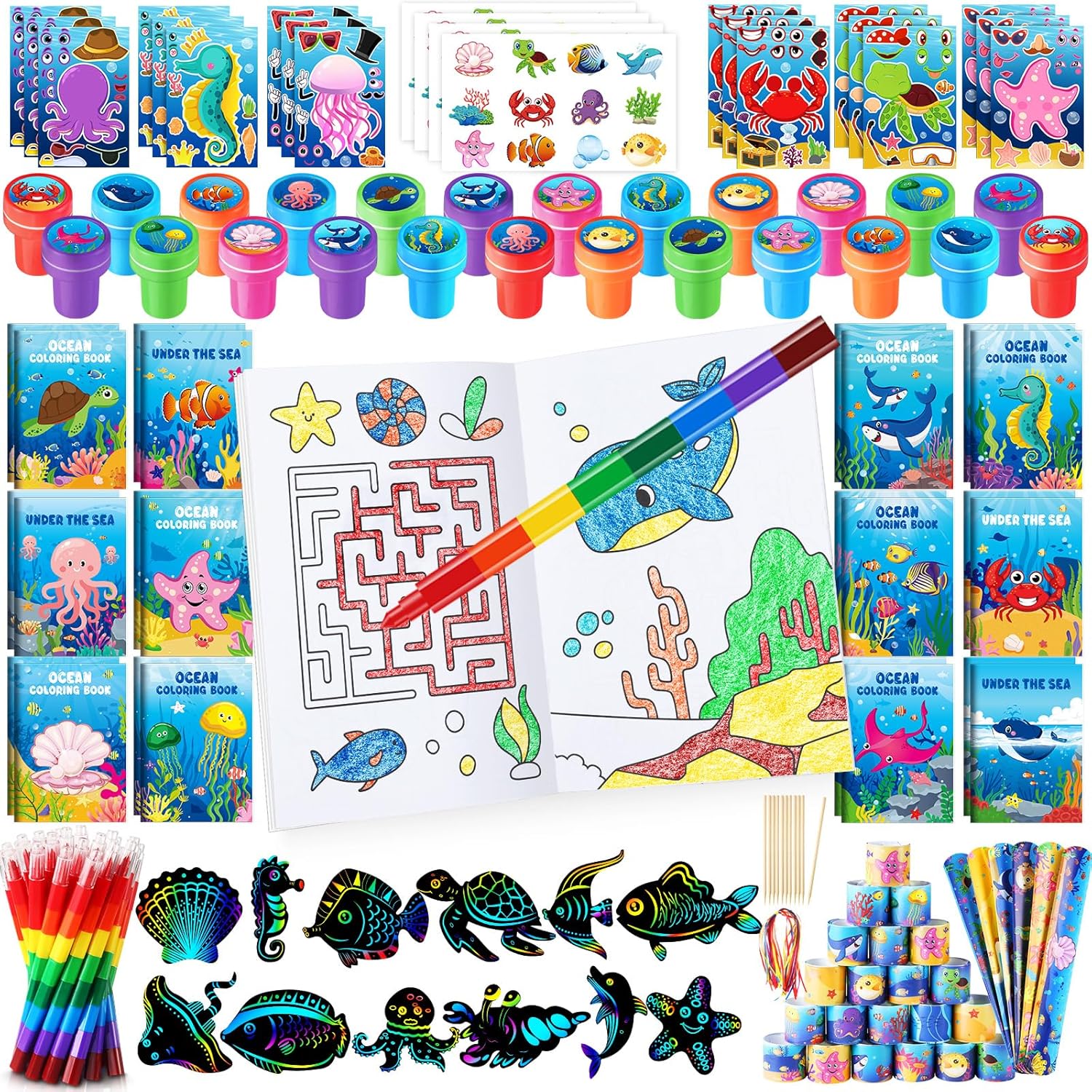 BenLouis 96Pcs Ocean Animals Party Favor Set