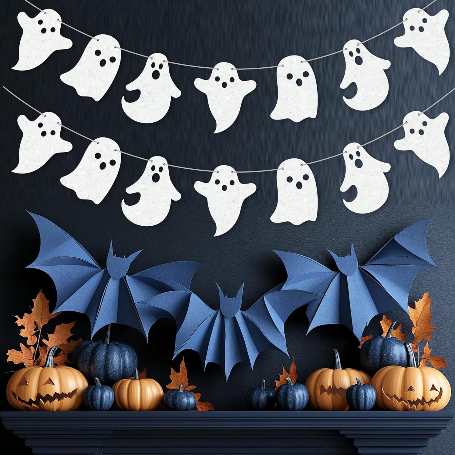 2pcs Halloween Ghost Banners for Haunted House Decor