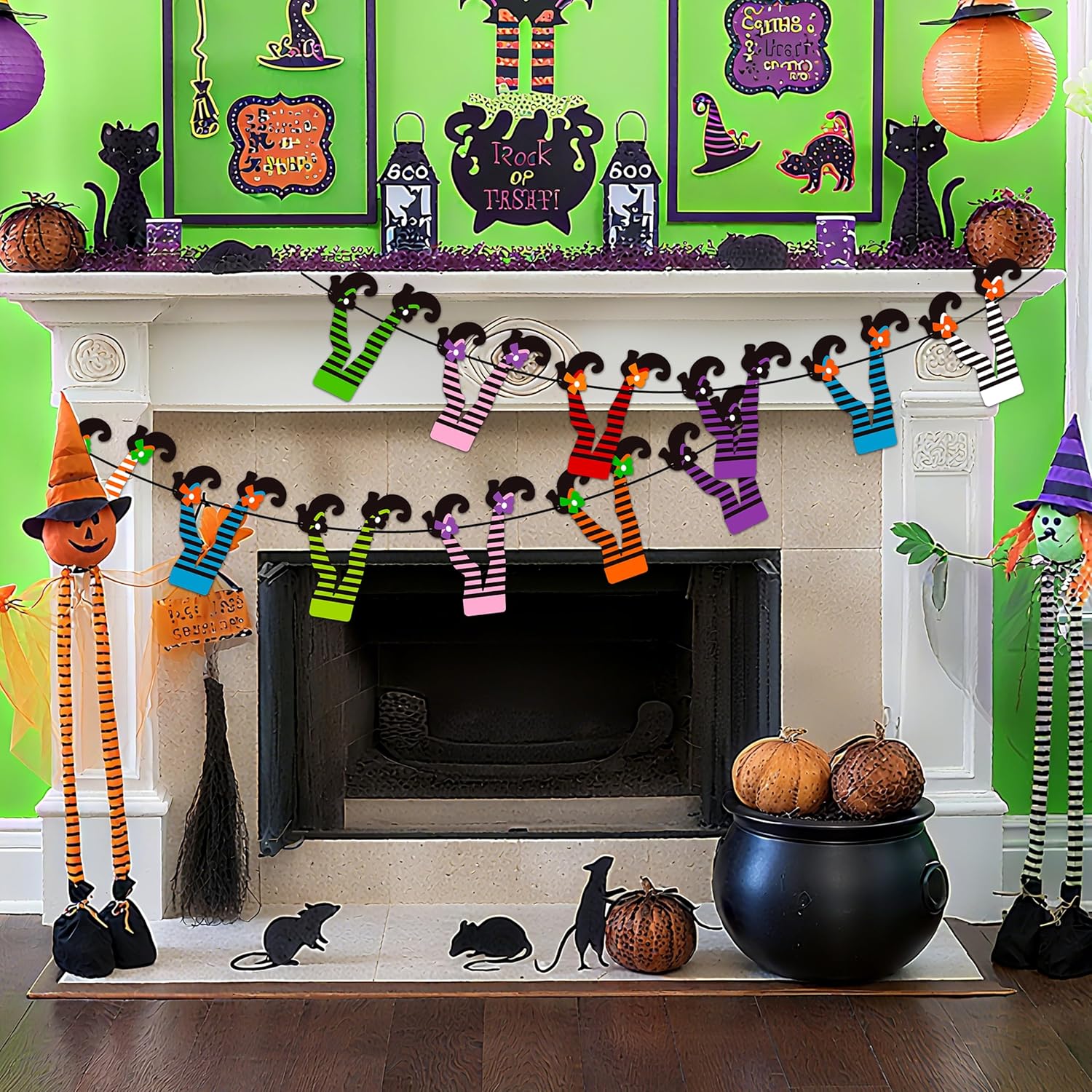 Witch Boot Halloween Banners 2pcs Decorations