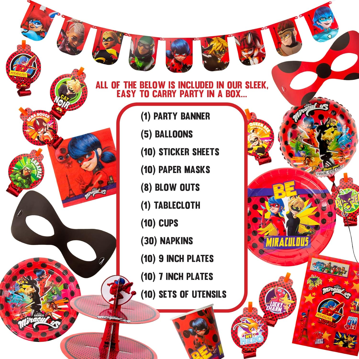 Miraculous Ladybug Party-In-A-Box Kit - Cat Noir Edition