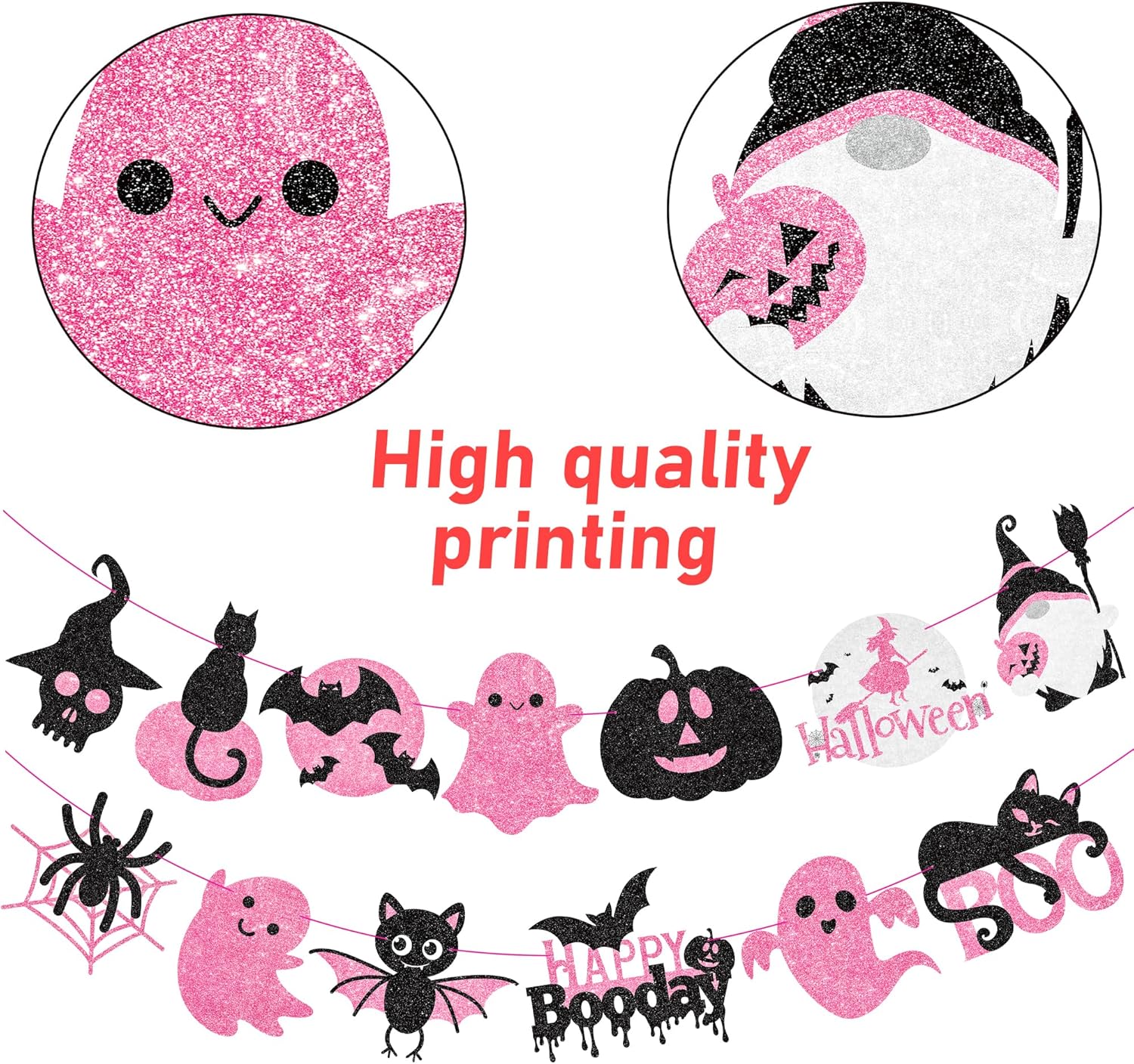 Halloween Boo Birthday Decor 2PCS Ghost Theme Banners